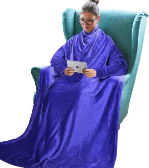 Tirrinia Fleece Wearable Blanket With Sleeves, Full Body Throw Reading Wrap TV Blankets, Bed Sofa and Couch, snuggle Gift for Adult Women Men Mom Grandma