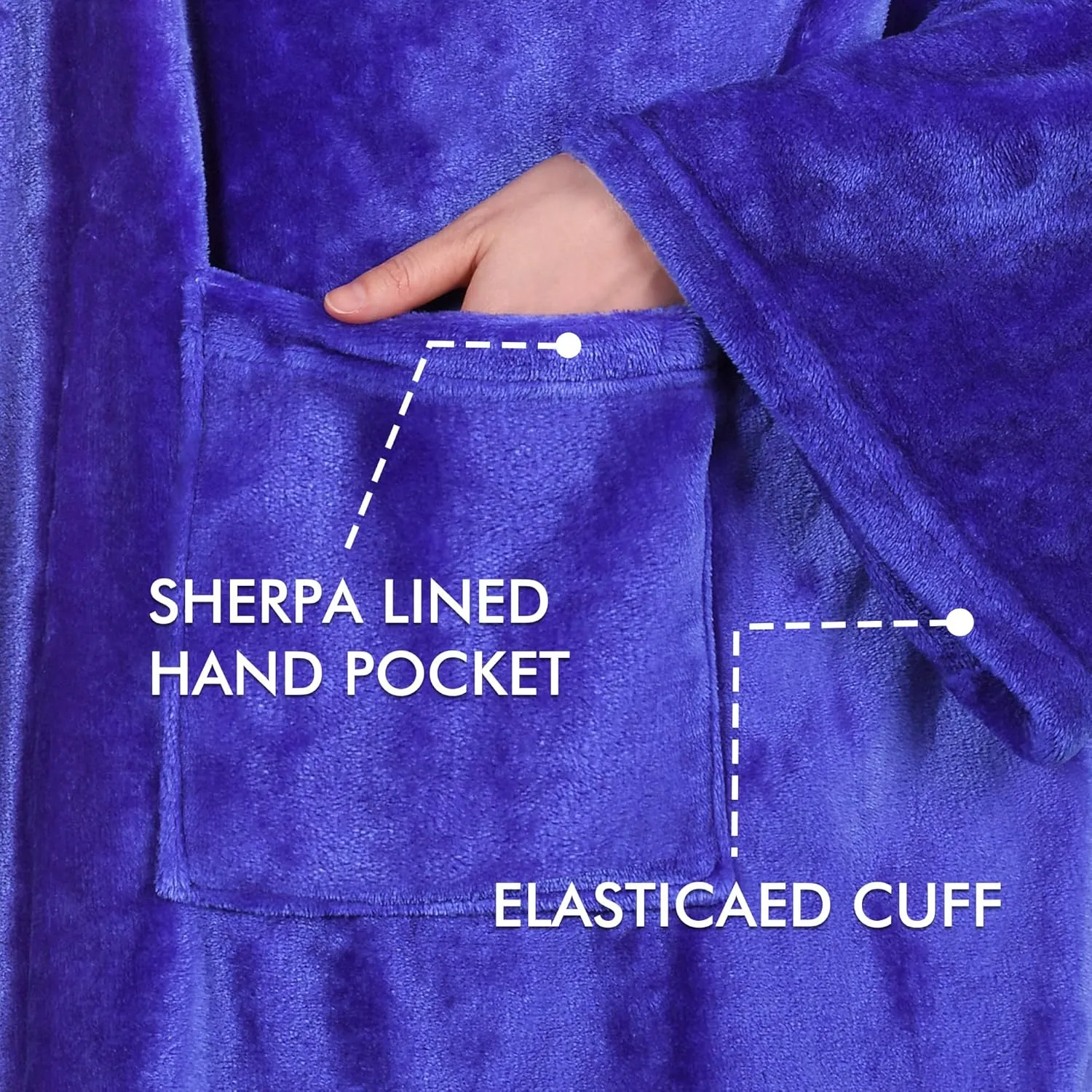 Tirrinia Fleece Wearable Blanket With Sleeves, Full Body Throw Reading Wrap TV Blankets, Bed Sofa and Couch, snuggle Gift for Adult Women Men Mom Grandma