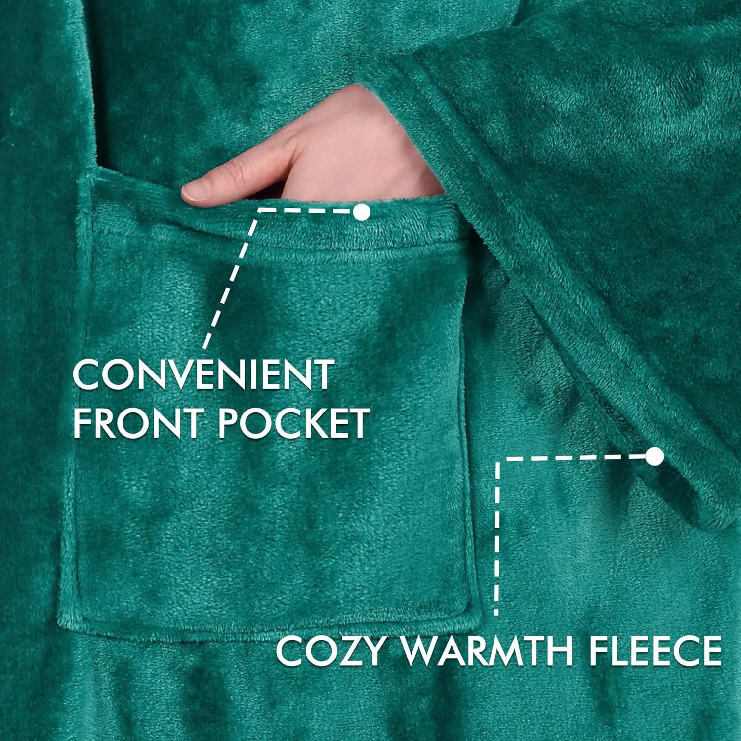 Tirrinia Wearable Blanket Adult, Sunggle Blanket With Sleeves, Reading Full Blanket, Cozy TV Blanket, Gift Idea for Women Men Mom, Green