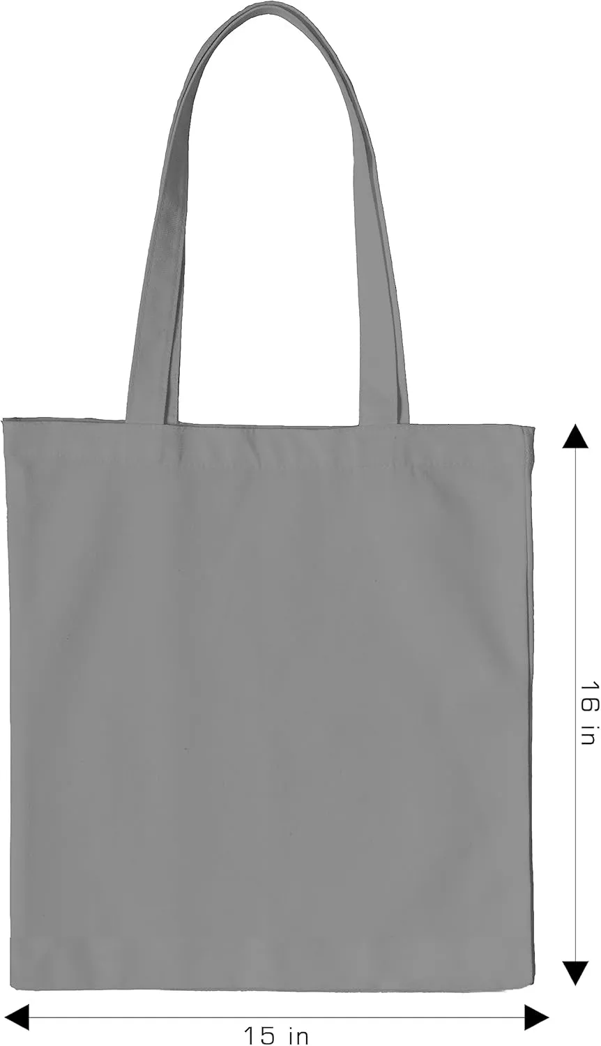 Tissaj GOTS Certified 100% Organic Cotton Shopping Cloth Bag - Reusable 4/10/25 Pack - 16"x15" & 27" Handle - DIY & Gift