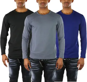 ToBeInStyle Men's Premium Fleece Lined Microfiber Thermal Long Sleeve Crewneck Shirt Top