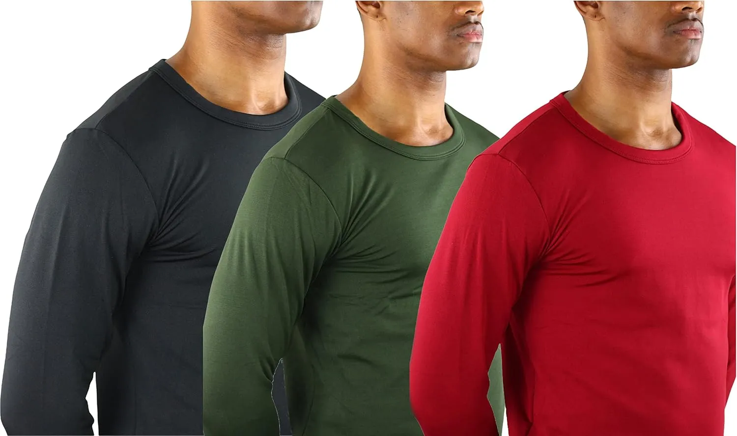ToBeInStyle Men's Premium Fleece Lined Microfiber Thermal Long Sleeve Crewneck Shirt Top