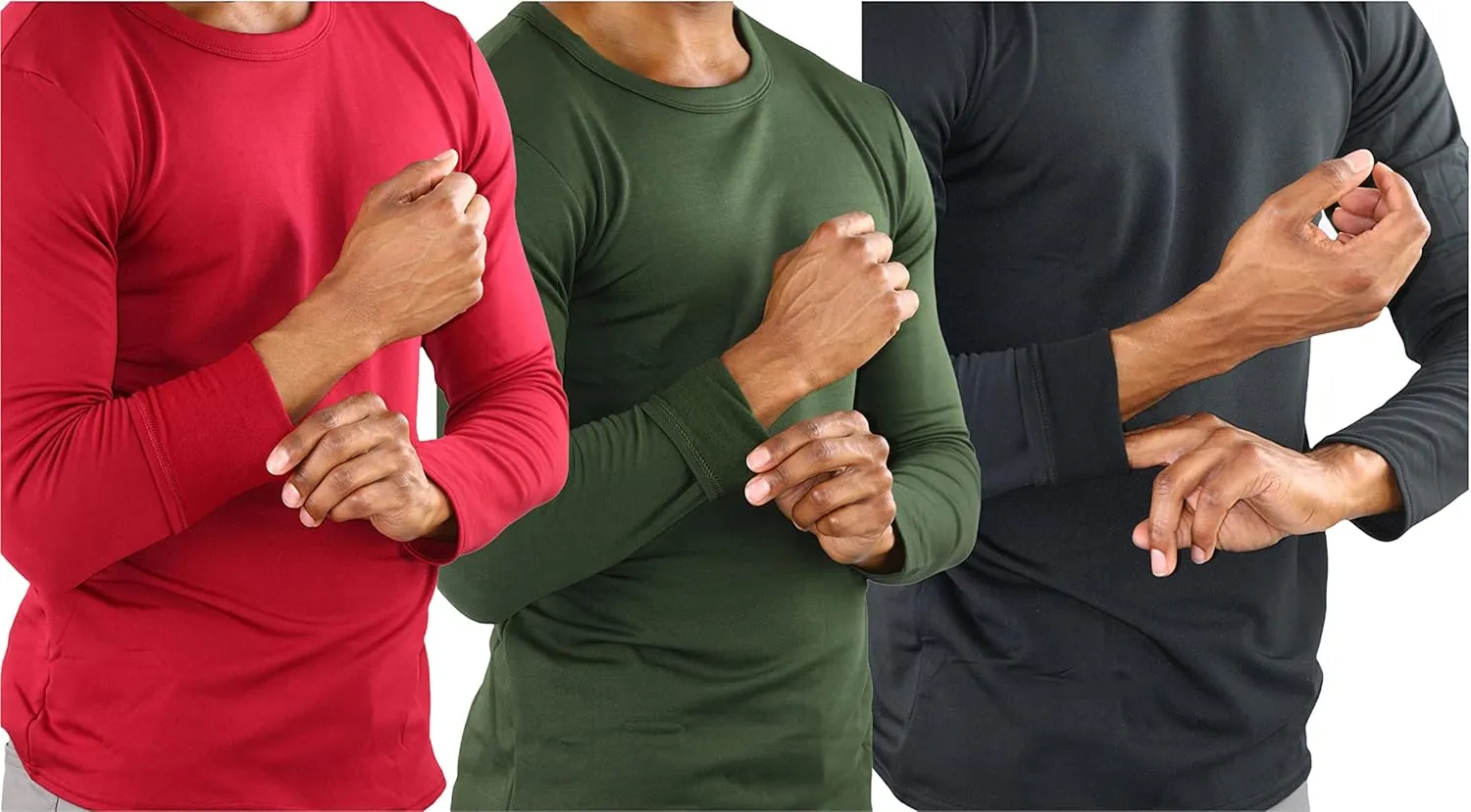 ToBeInStyle Men's Premium Fleece Lined Microfiber Thermal Long Sleeve Crewneck Shirt Top