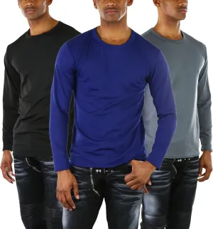 ToBeInStyle Men's Premium Fleece Lined Microfiber Thermal Long Sleeve Crewneck Shirt Top