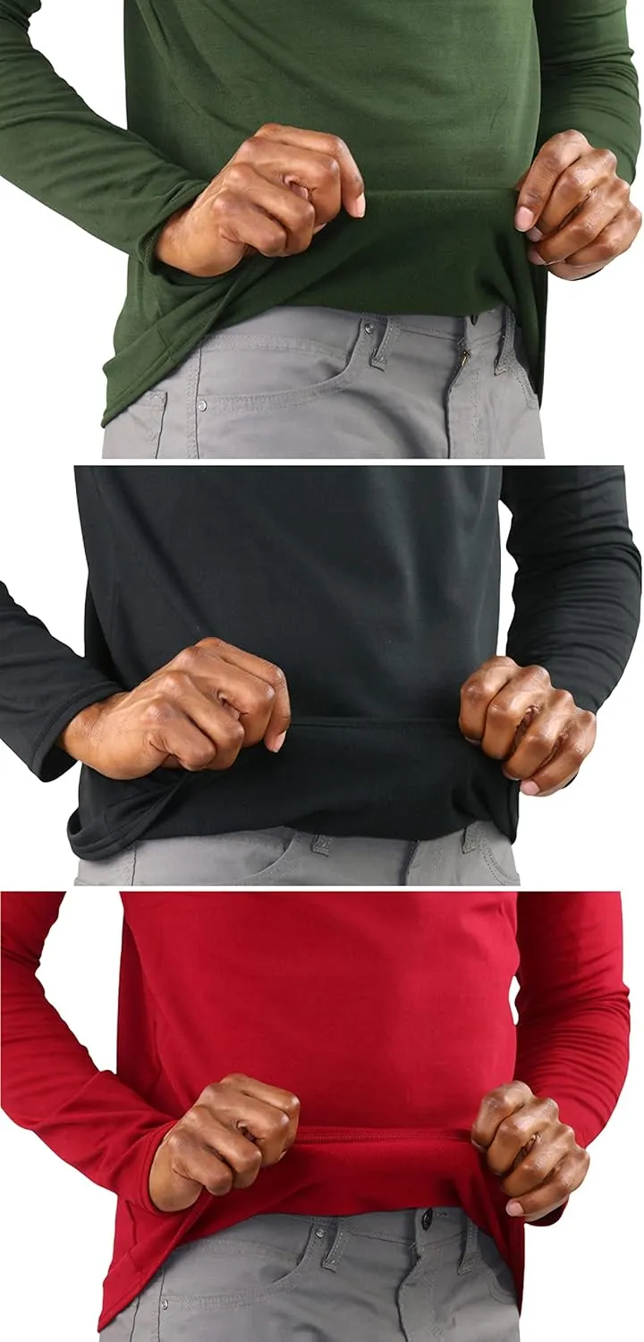 ToBeInStyle Men's Premium Fleece Lined Microfiber Thermal Long Sleeve Crewneck Shirt Top