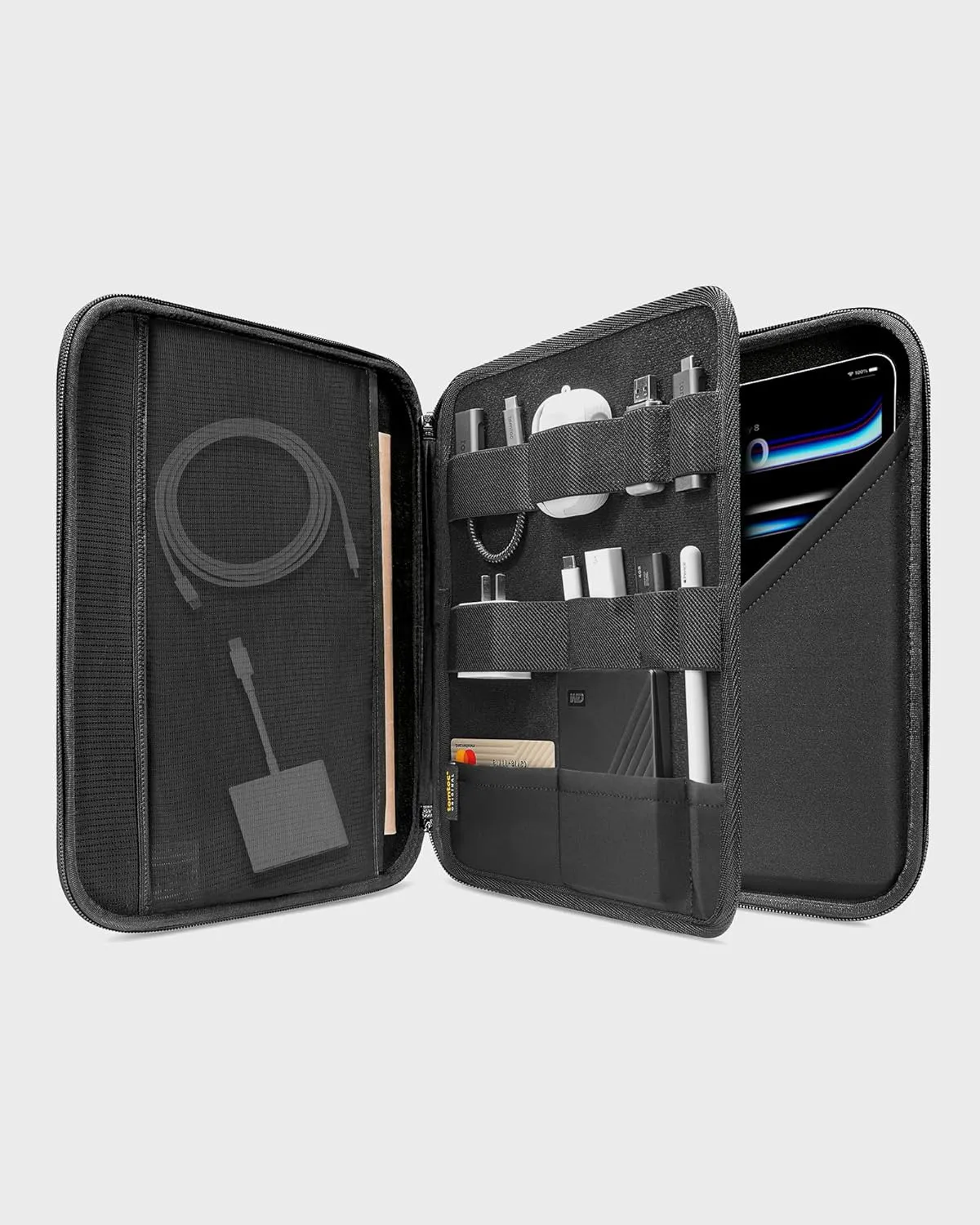 tomtoc Portfolio Case for 13 Inch iPad Pro M4 & iPad Air M3 2025/M2 2024, 12.9-in iPad Pro M2/M1, Protective Sleeve with Accessories Pocket, Carrying Storage Bag for Pencil Pro/Adapter/Magic Keyboard