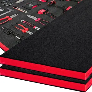 Tool Box Foam, 2Pack 54x22x1.5 inch, Foam Inserts for Cases, Polyethylene Storage Sheets for Toolbox Hard Case, Tool Shadow Insert, Kaizen Organizer Sheet