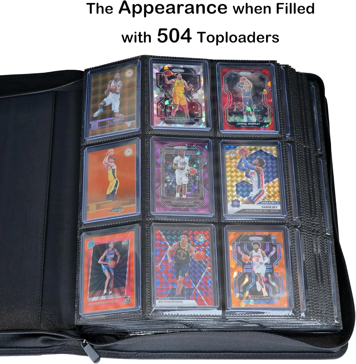 Toploader Binder, Holds 504 Toploaders, 9-Pocket Top Loader Binders with Sleeves for TCG & Sports Cards in 3'' x 4'' Toploaders