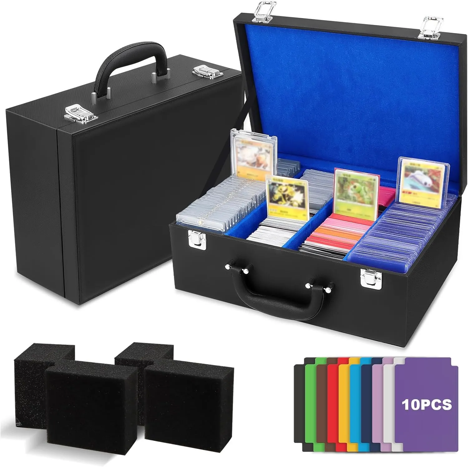 Toploader Storage Box for 3"x4" - Holds 500  Loaders,120 Magnetic Holders,Durable PU Leather,Shockproof,Moisture-Proof - Perfect for Sports Card Storage,Trading Card Display,TCG Deck Organization