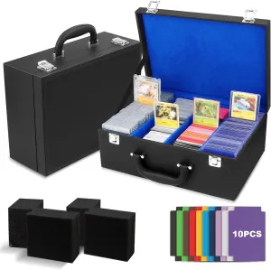 Toploader Storage Box for 3"x4" - Holds 500  Loaders,120 Magnetic Holders,Durable PU Leather,Shockproof,Moisture-Proof - Perfect for Sports Card Storage,Trading Card Display,TCG Deck Organization