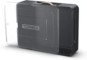 Tormek Case TC-800 - Premium Toolbox to Store all Your Tormek Jigs and Accessories - Durable, Stackable Case with a Clear Sliding Lid and a Sturdy Leather Carrying Handle