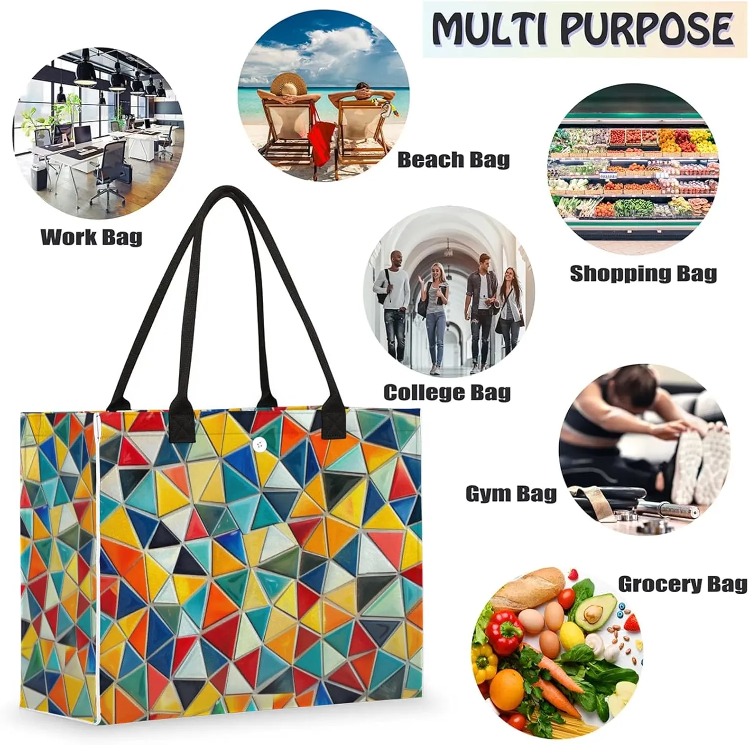 Tote Bag for Women Reusable Canvas Shoulder Bag