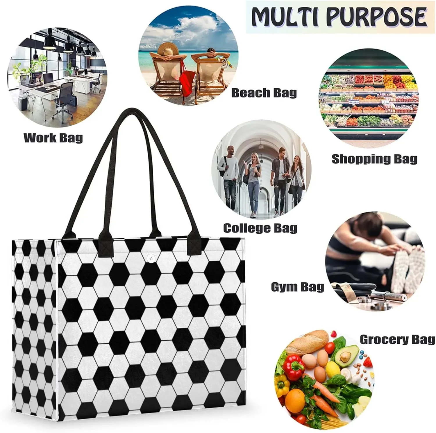 Tote Bag for Women Reusable Canvas Shoulder Bag