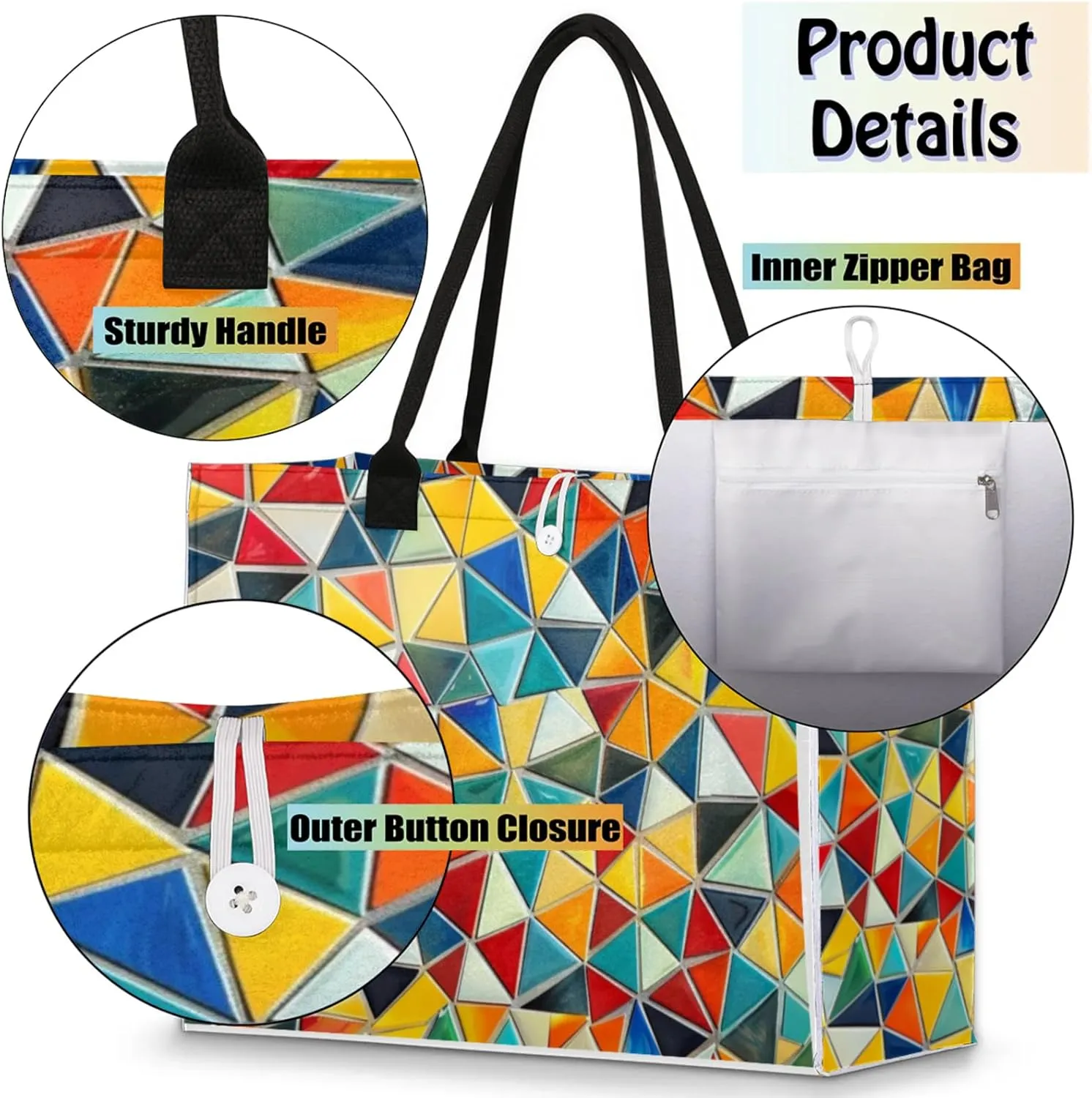 Tote Bag for Women Reusable Canvas Shoulder Bag