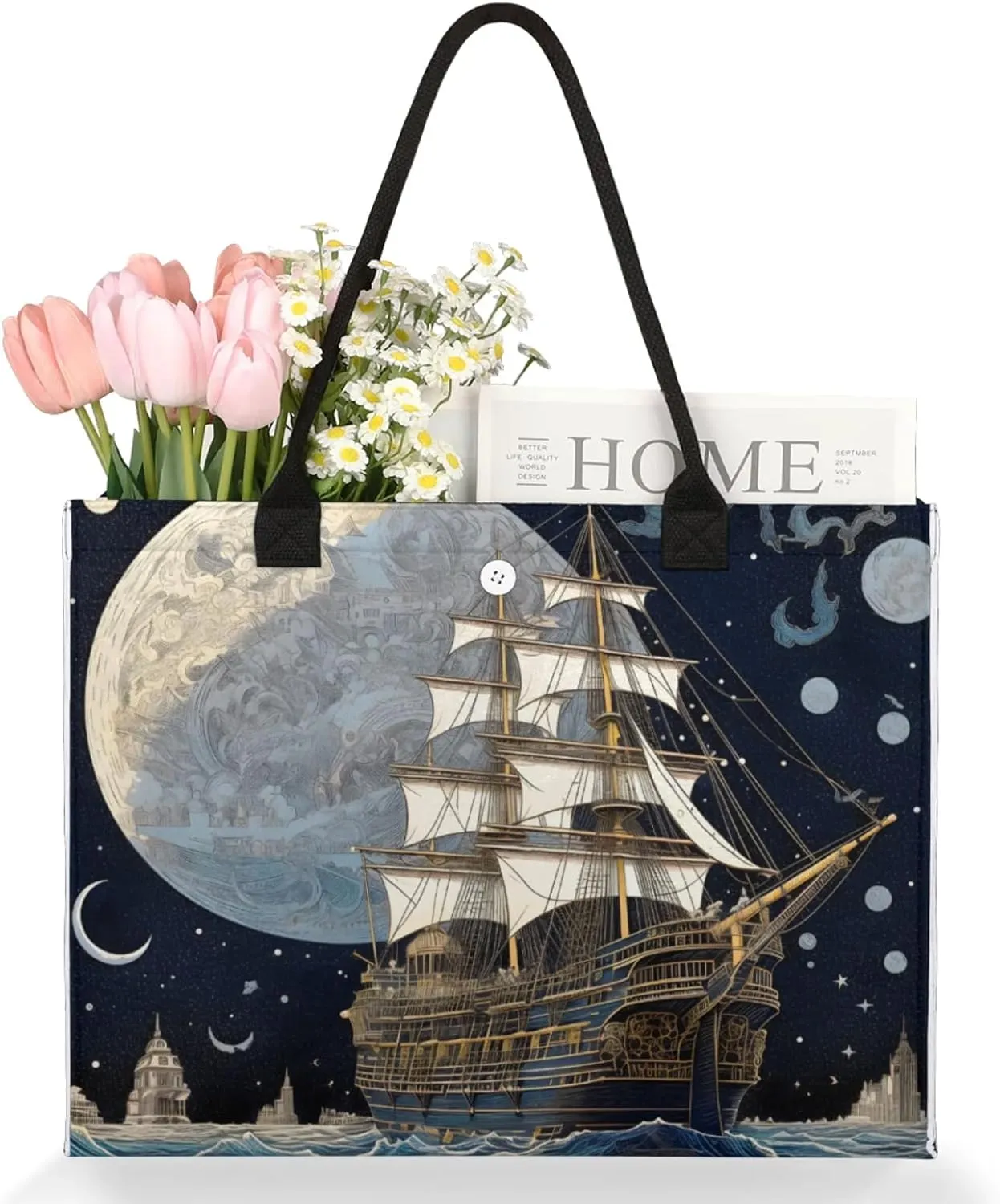 Tote Bag for Women Reusable Canvas Shoulder Bag