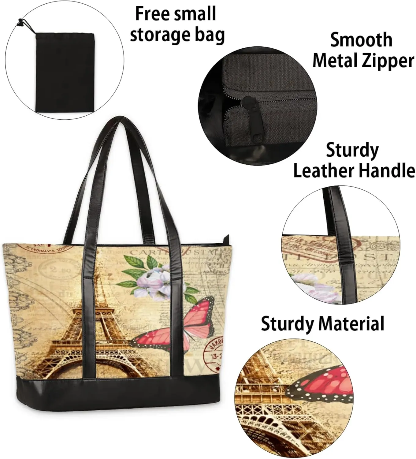 Tote Bag for Women with Zipper, Laptop Tote Bags Laptop Sleeve Case Shoulder Bag Messenger Bags