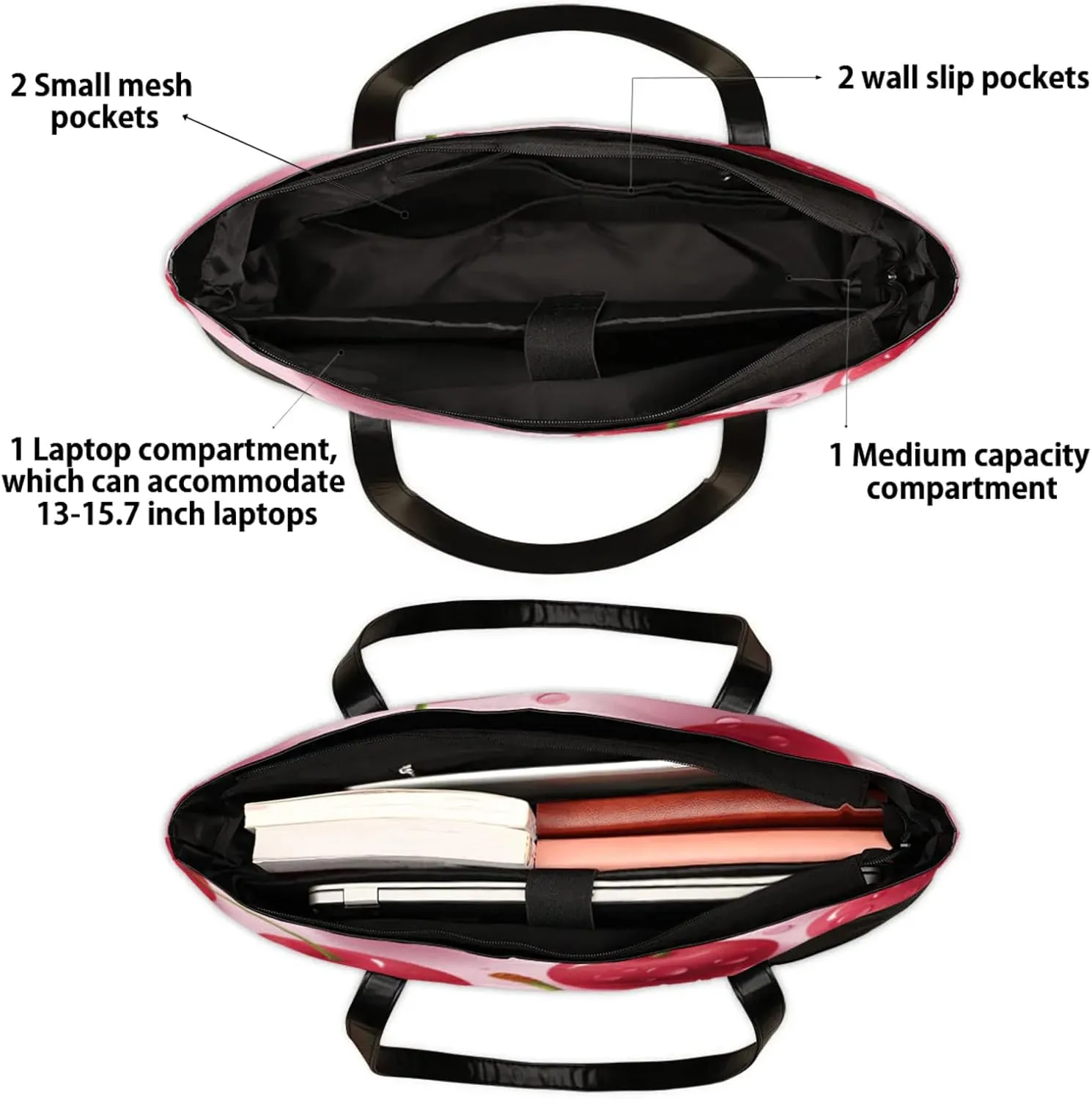 Tote Bag for Women with Zipper, Laptop Tote Bags Laptop Sleeve Case Shoulder Bag Messenger Bags
