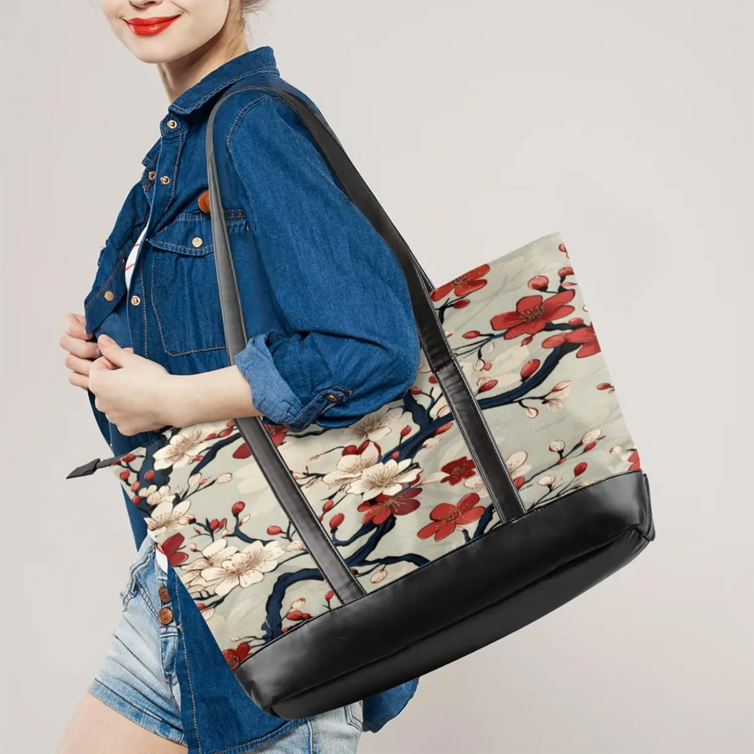 Tote Bag for Women with Zipper, Laptop Tote Bags Laptop Sleeve Case Shoulder Bag Messenger Bags