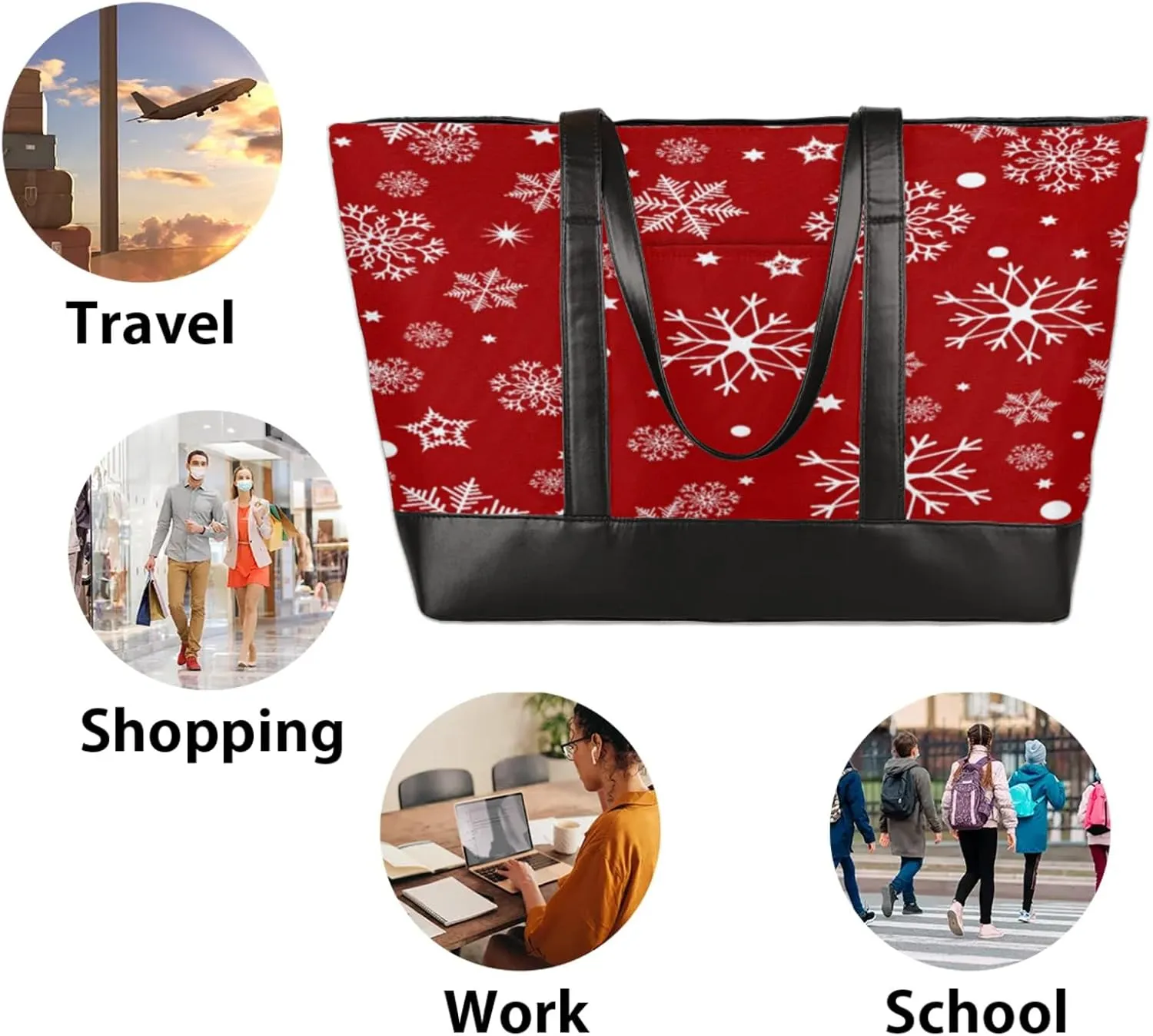 Tote Bag for Women with Zipper, Laptop Tote Bags Laptop Sleeve Case Shoulder Bag Messenger Bags
