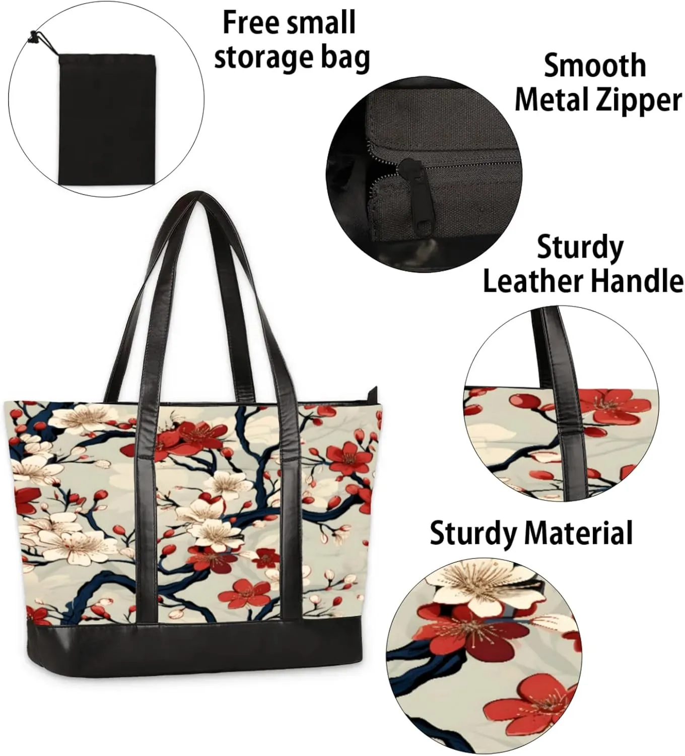 Tote Bag for Women with Zipper, Laptop Tote Bags Laptop Sleeve Case Shoulder Bag Messenger Bags