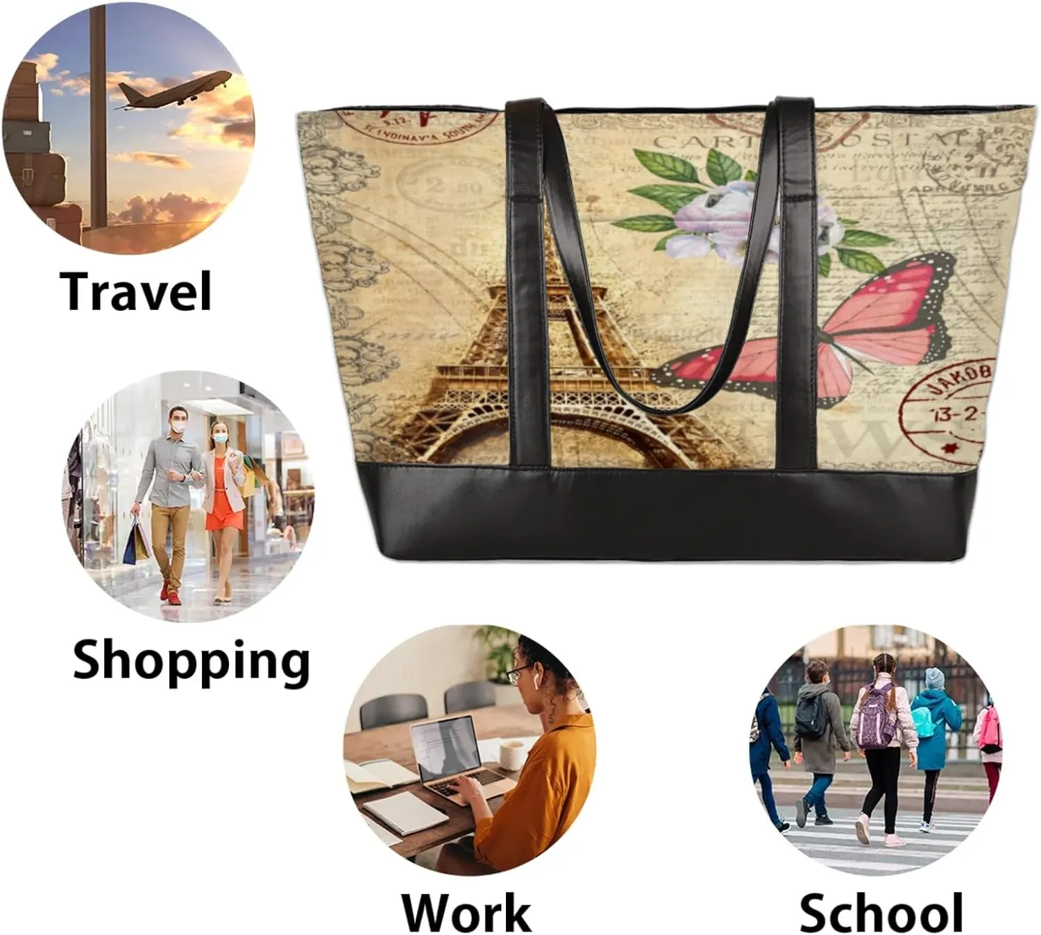 Tote Bag for Women with Zipper, Laptop Tote Bags Laptop Sleeve Case Shoulder Bag Messenger Bags