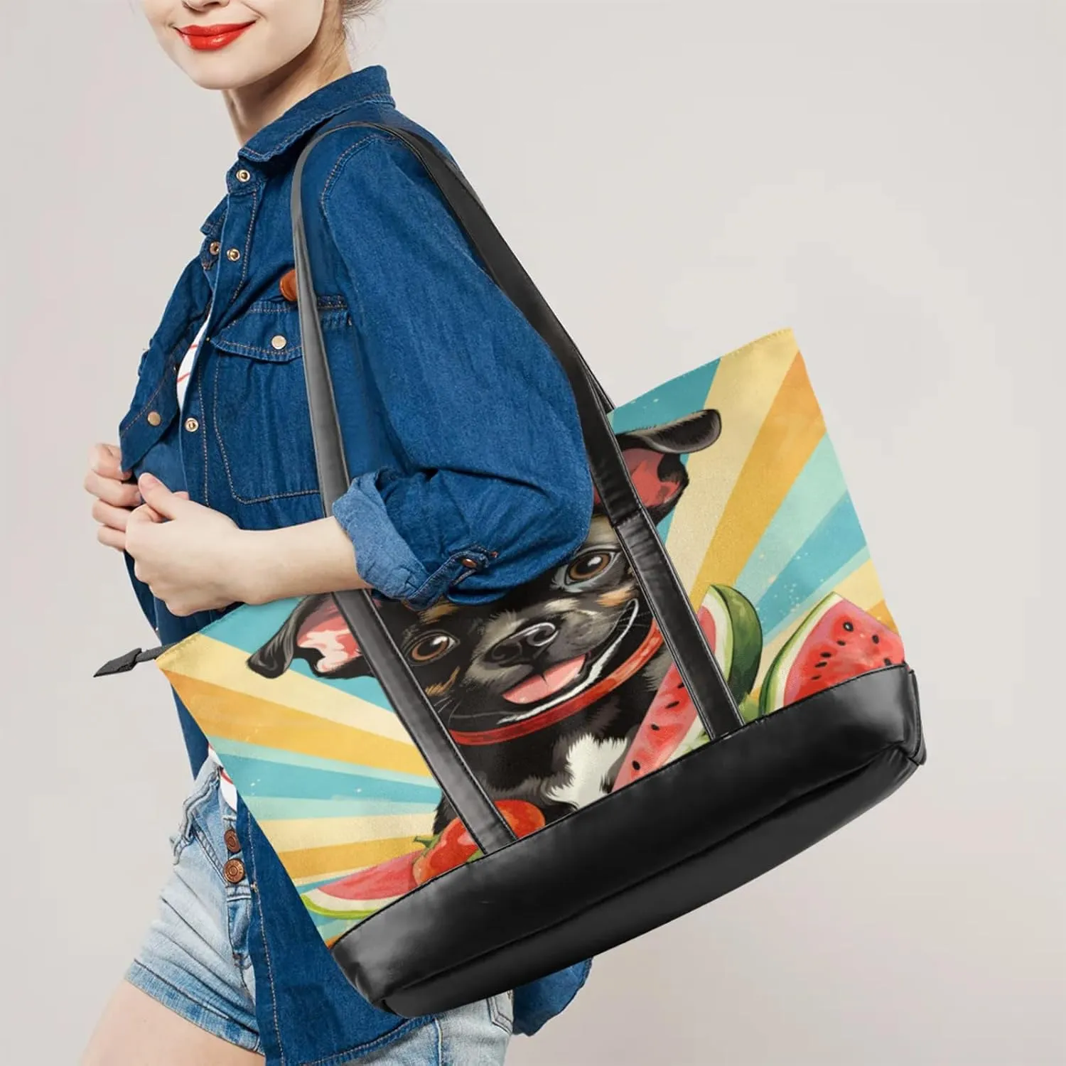 Tote Bag for Women with Zipper, Laptop Tote Bags Laptop Sleeve Case Shoulder Bag Messenger Bags