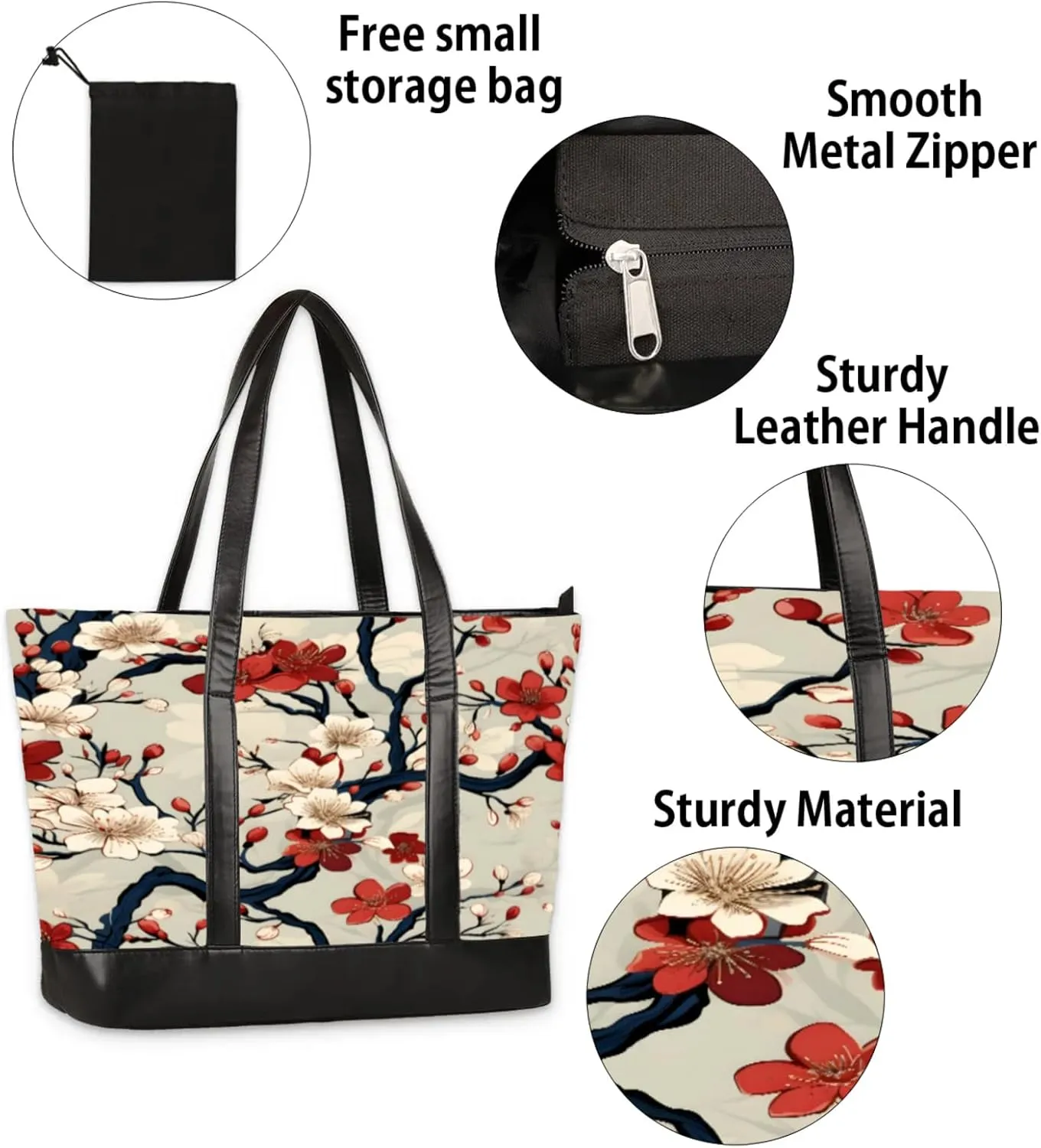 Tote Bag for Women with Zipper, Laptop Tote Bags Laptop Sleeve Case Shoulder Bag Messenger Bags