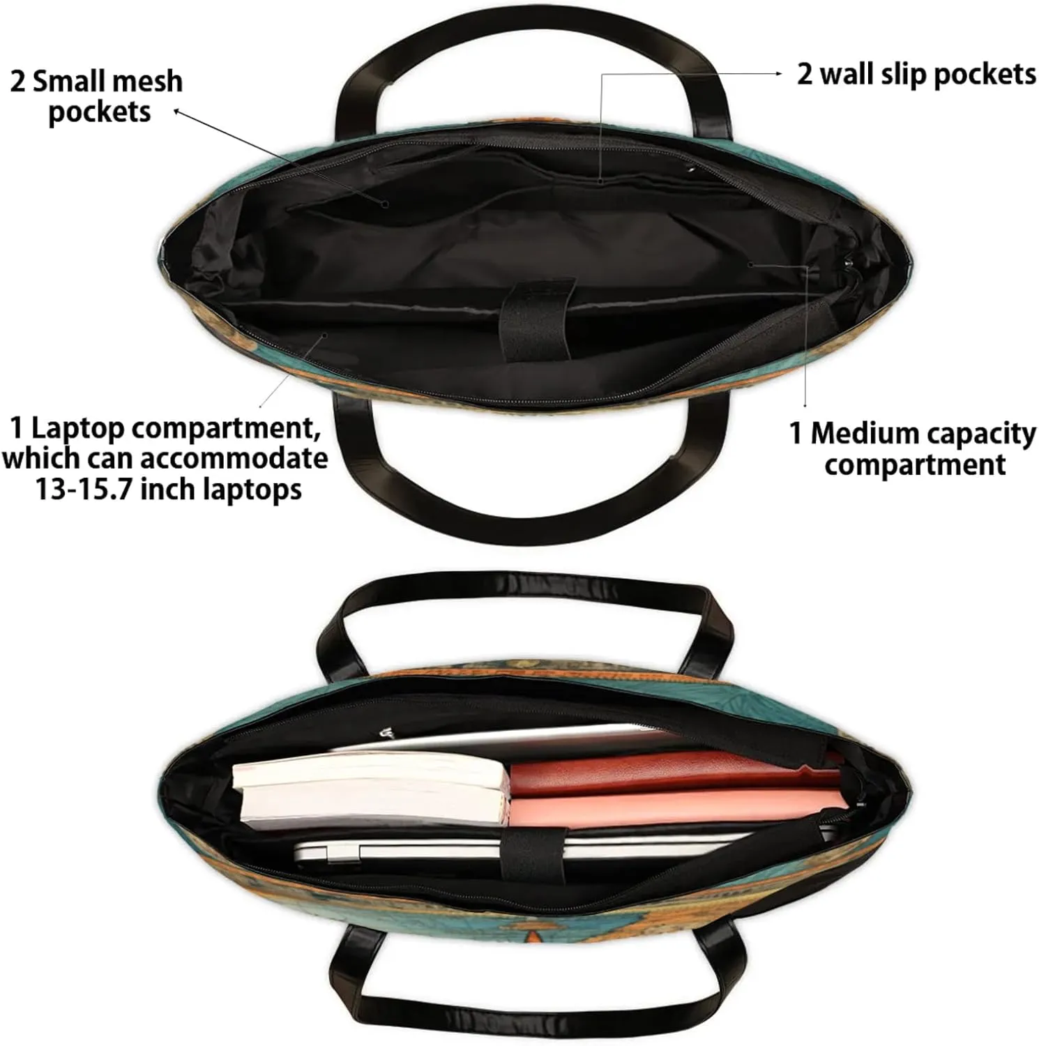 Tote Bag for Women with Zipper, Laptop Tote Bags Laptop Sleeve Case Shoulder Bag Messenger Bags