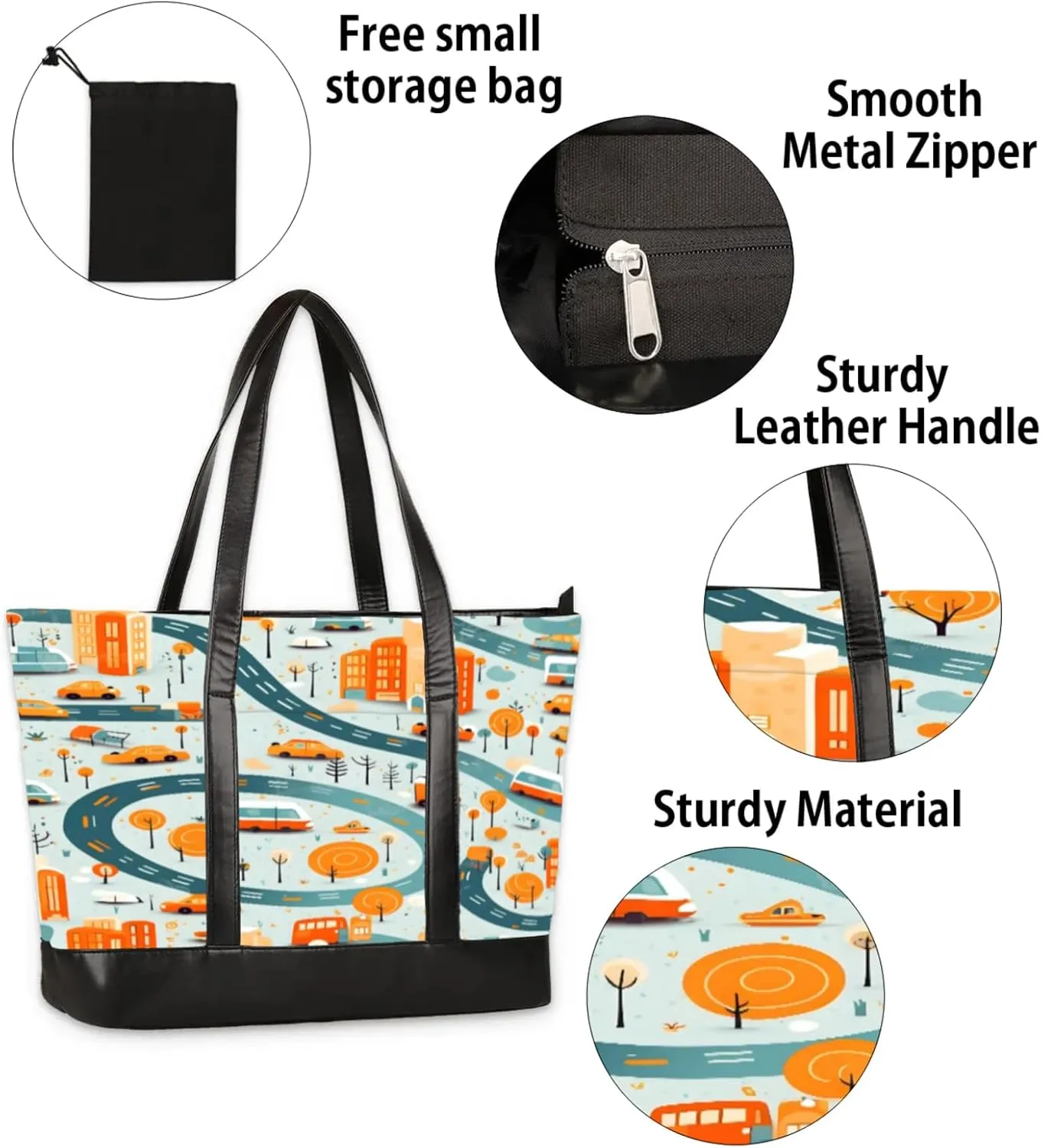 Tote Bag for Women with Zipper, Laptop Tote Bags Laptop Sleeve Case Shoulder Bag Messenger Bags