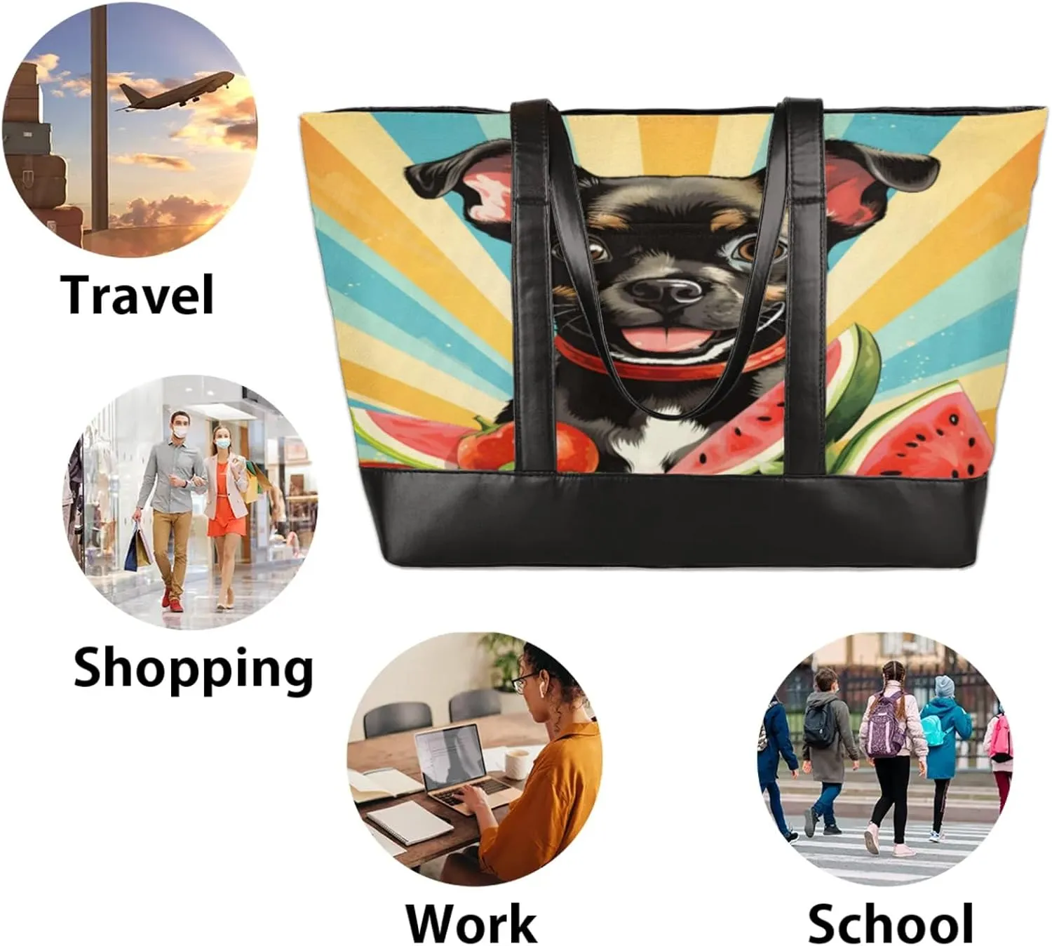 Tote Bag for Women with Zipper, Laptop Tote Bags Laptop Sleeve Case Shoulder Bag Messenger Bags