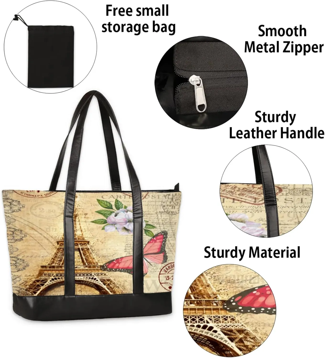 Tote Bag for Women with Zipper, Laptop Tote Bags Laptop Sleeve Case Shoulder Bag Messenger Bags