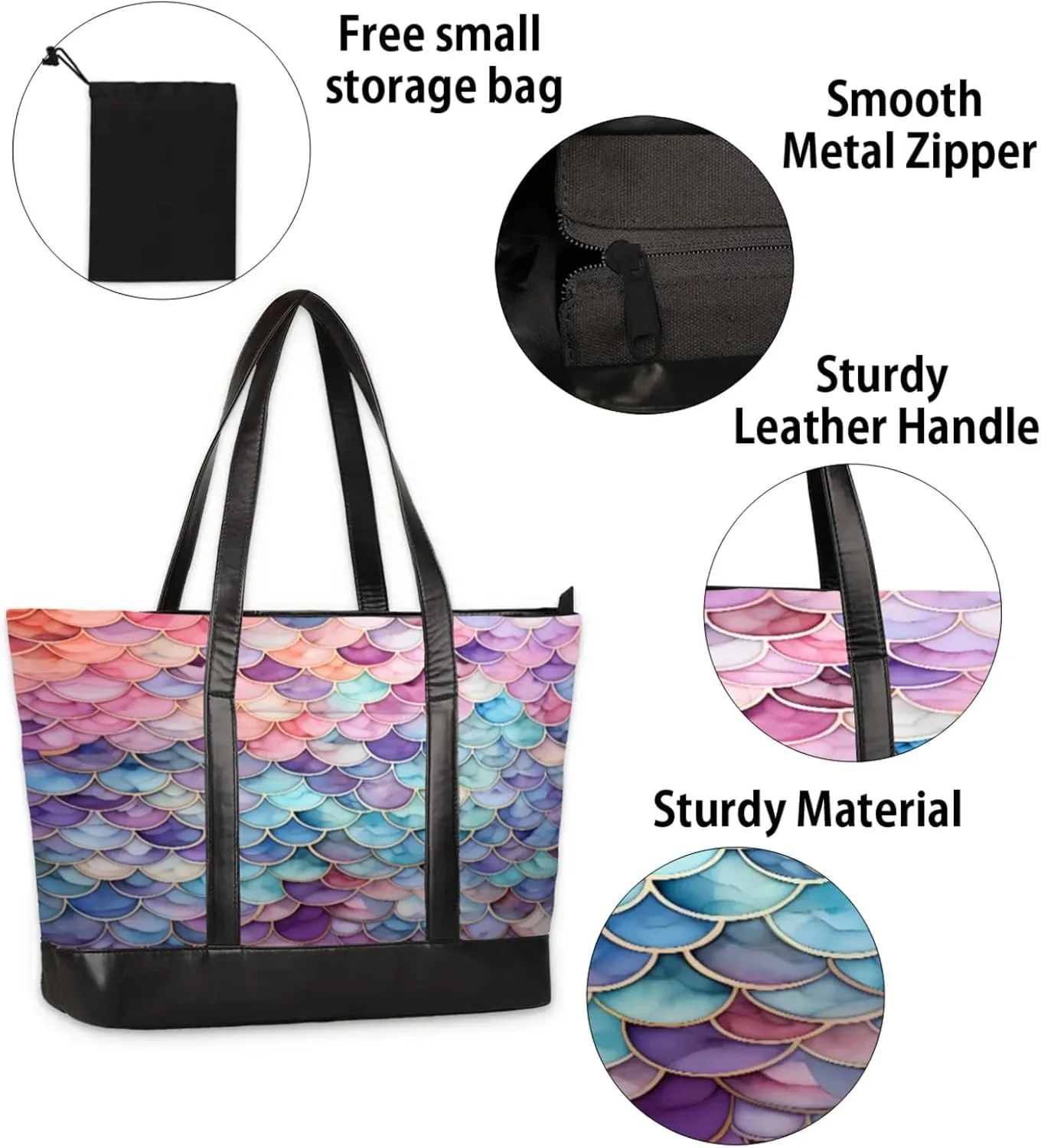 Tote Bag for Women with Zipper, Laptop Tote Bags Laptop Sleeve Case Shoulder Bag Messenger Bags