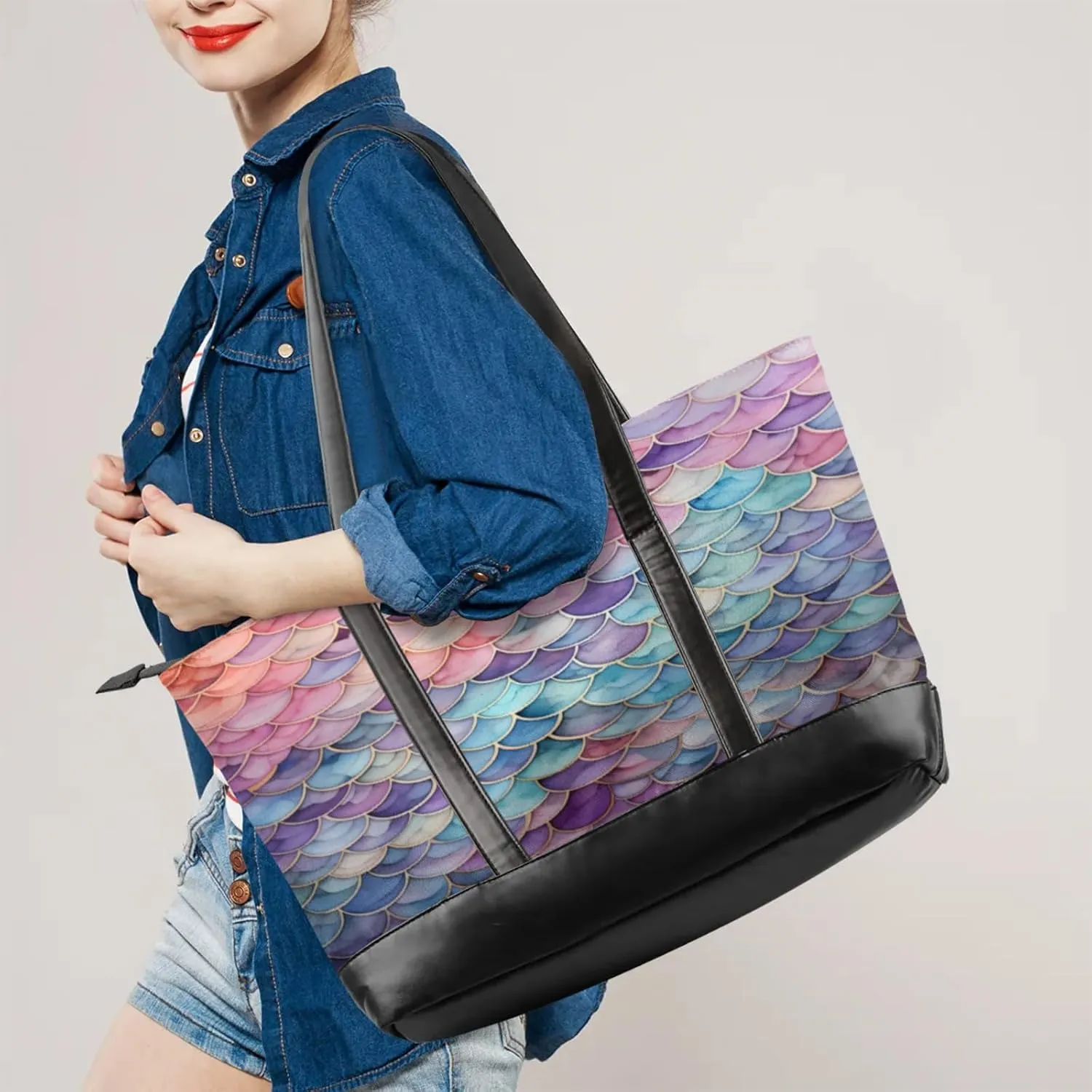 Tote Bag for Women with Zipper, Laptop Tote Bags Laptop Sleeve Case Shoulder Bag Messenger Bags