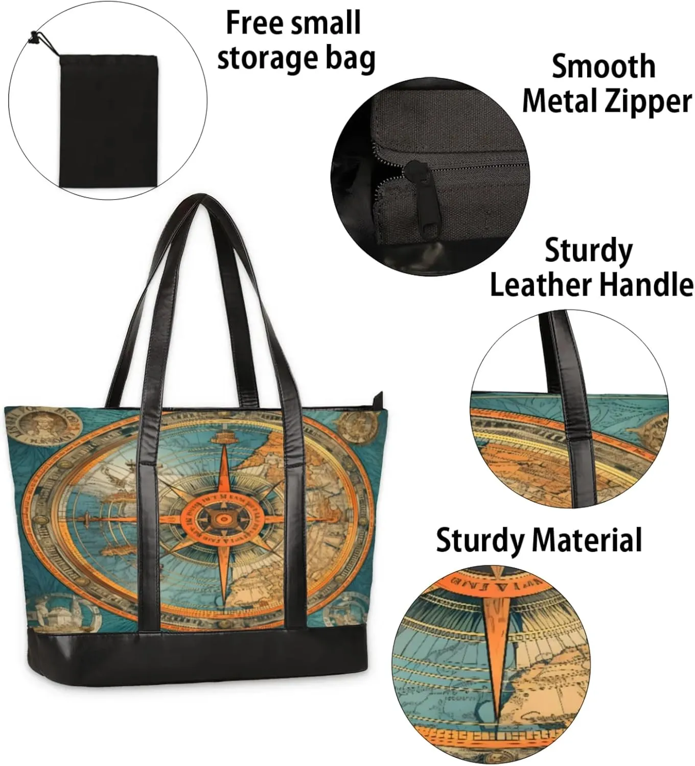 Tote Bag for Women with Zipper, Laptop Tote Bags Laptop Sleeve Case Shoulder Bag Messenger Bags