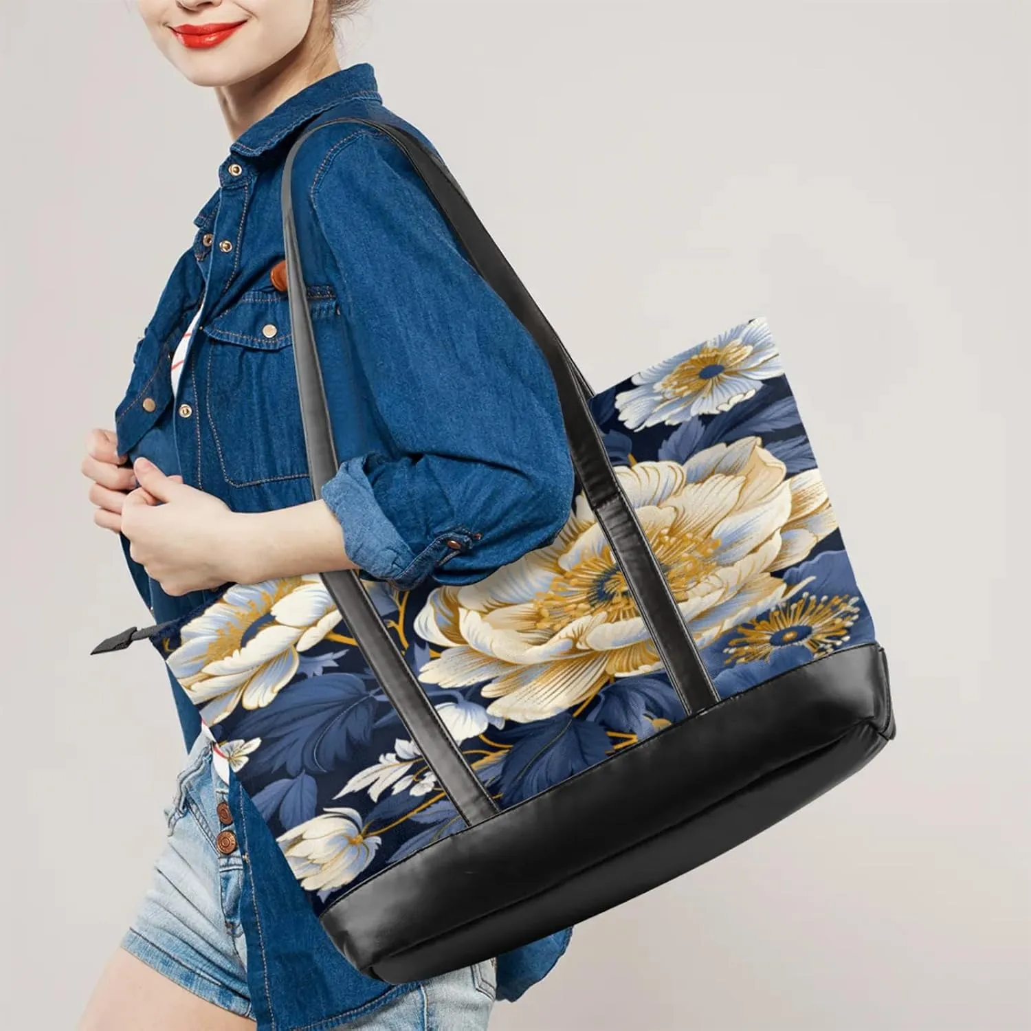 Tote Bag for Women with Zipper, Laptop Tote Bags Laptop Sleeve Case Shoulder Bag Messenger Bags
