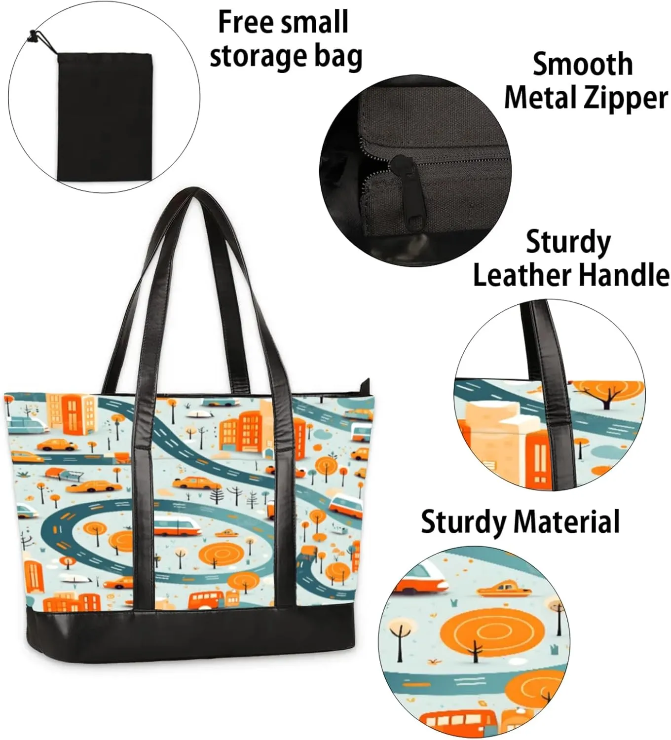 Tote Bag for Women with Zipper, Laptop Tote Bags Laptop Sleeve Case Shoulder Bag Messenger Bags