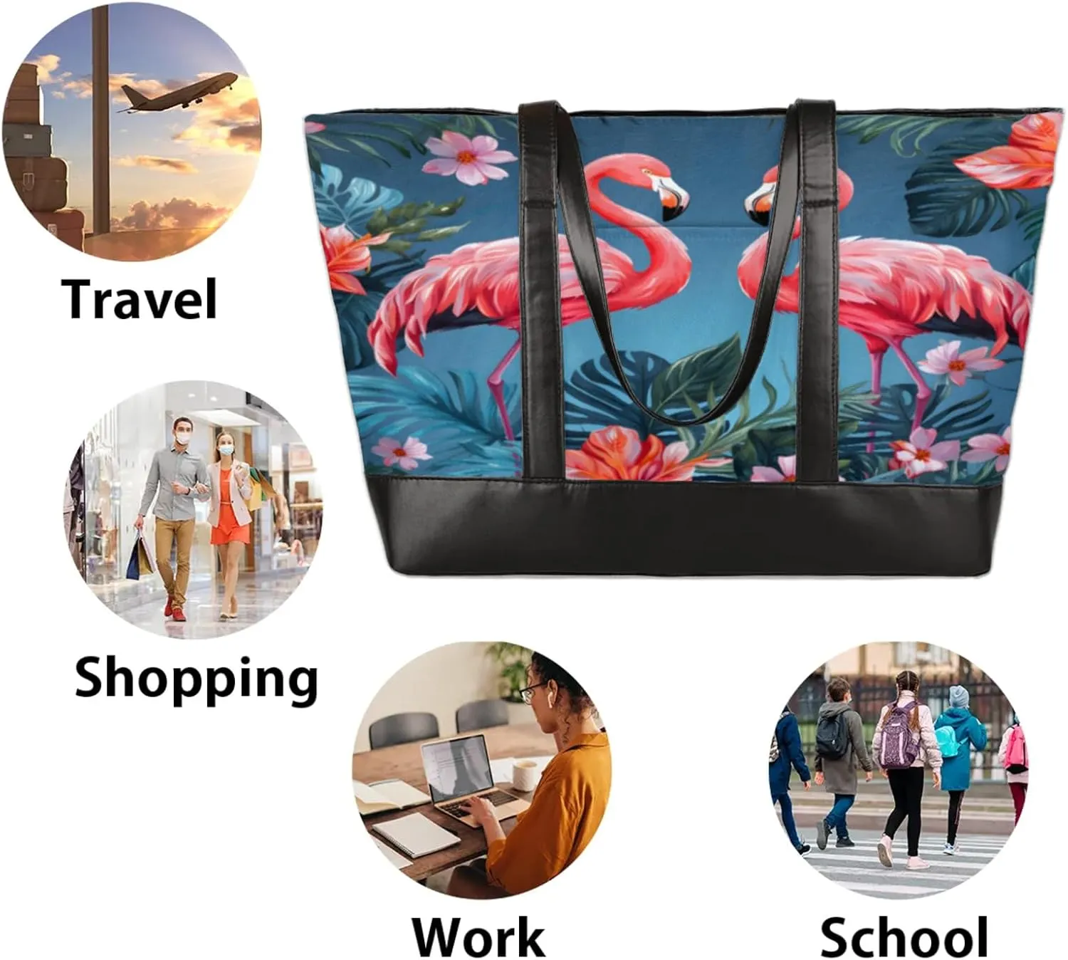 Tote Bag for Women with Zipper, Laptop Tote Bags Laptop Sleeve Case Shoulder Bag Messenger Bags