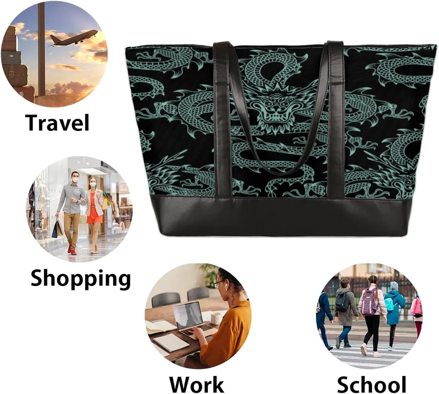 Tote Bag for Women with Zipper, Laptop Tote Bags Laptop Sleeve Case Shoulder Bag Messenger Bags