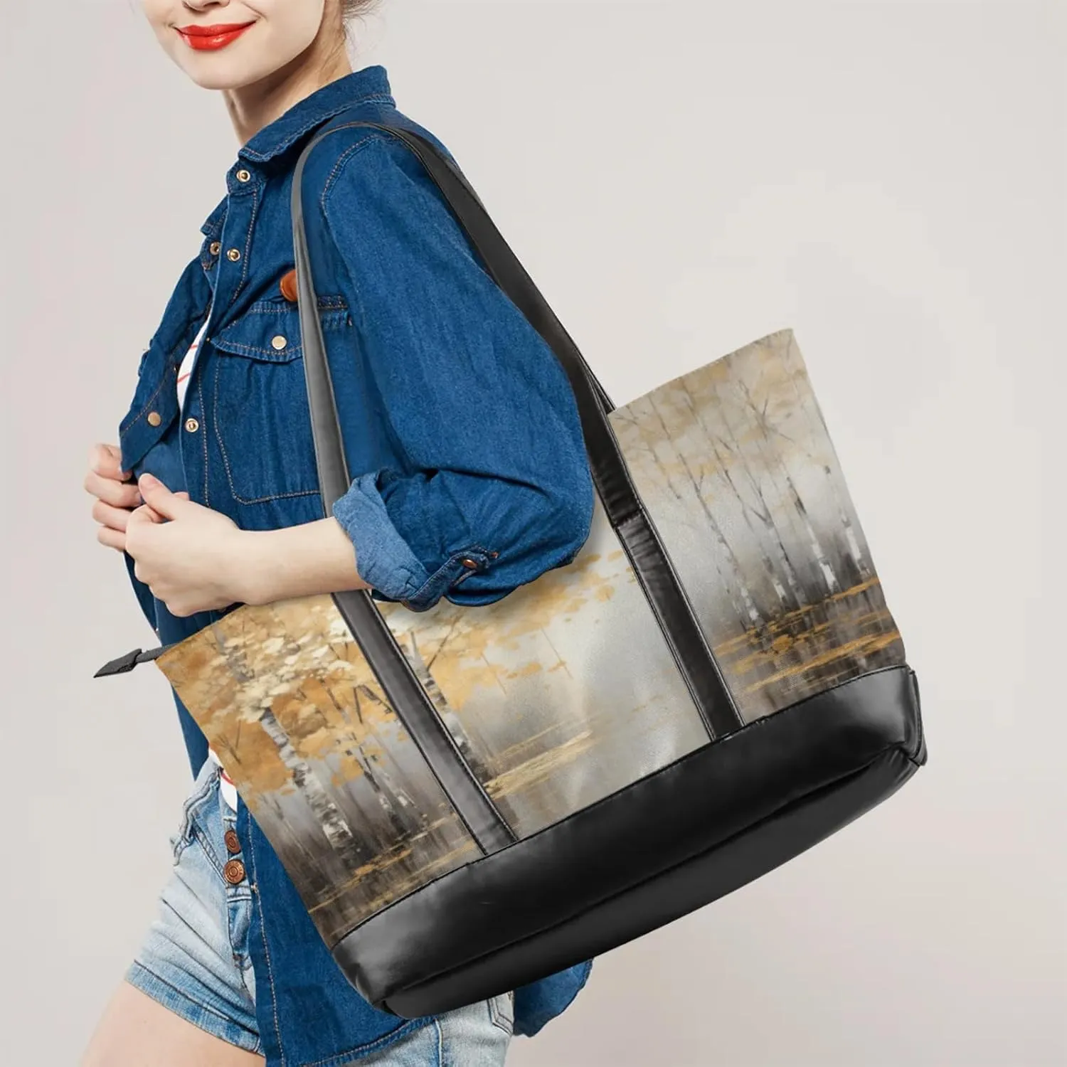 Tote Bag for Women with Zipper, Laptop Tote Bags Laptop Sleeve Case Shoulder Bag Messenger Bags