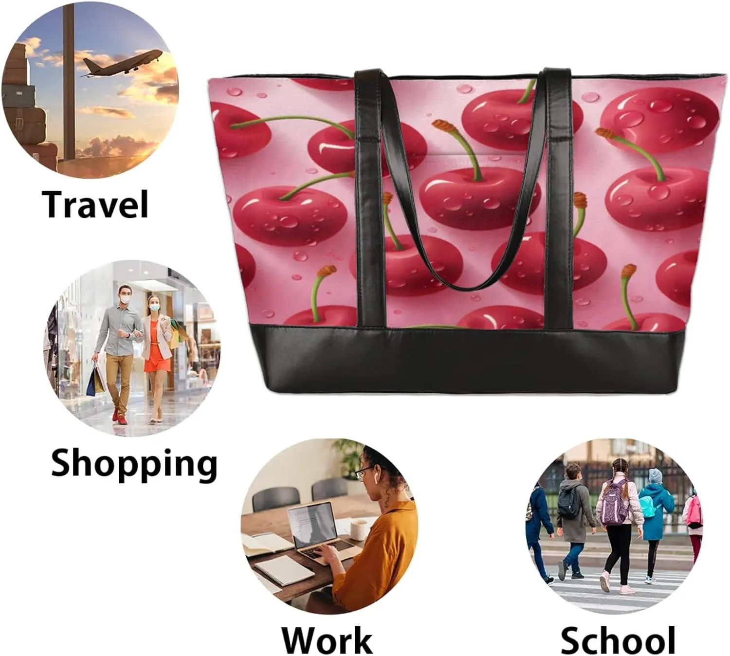 Tote Bag for Women with Zipper, Laptop Tote Bags Laptop Sleeve Case Shoulder Bag Messenger Bags