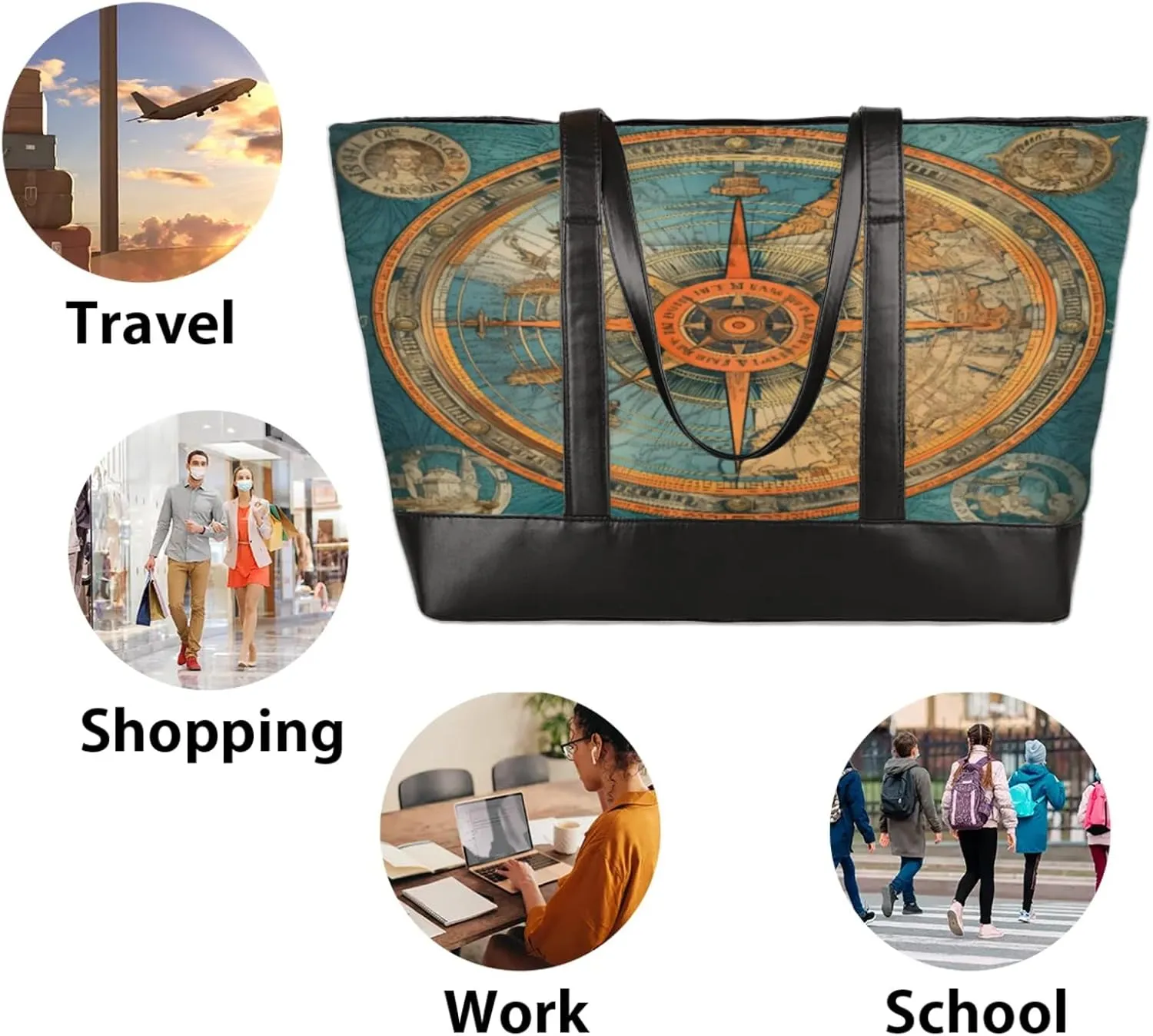 Tote Bag for Women with Zipper, Laptop Tote Bags Laptop Sleeve Case Shoulder Bag Messenger Bags