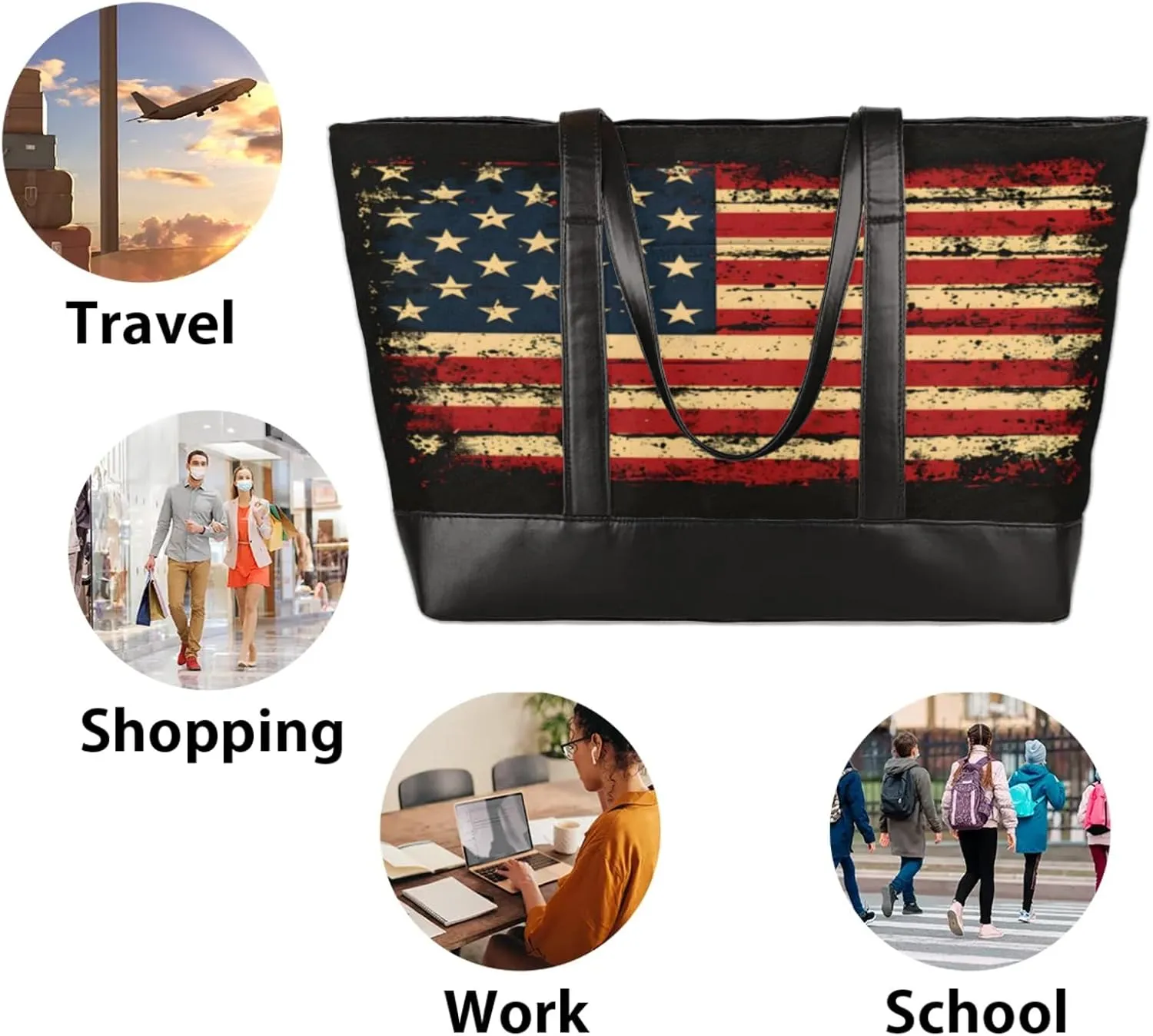 Tote Bag for Women with Zipper, Laptop Tote Bags Laptop Sleeve Case Shoulder Bag