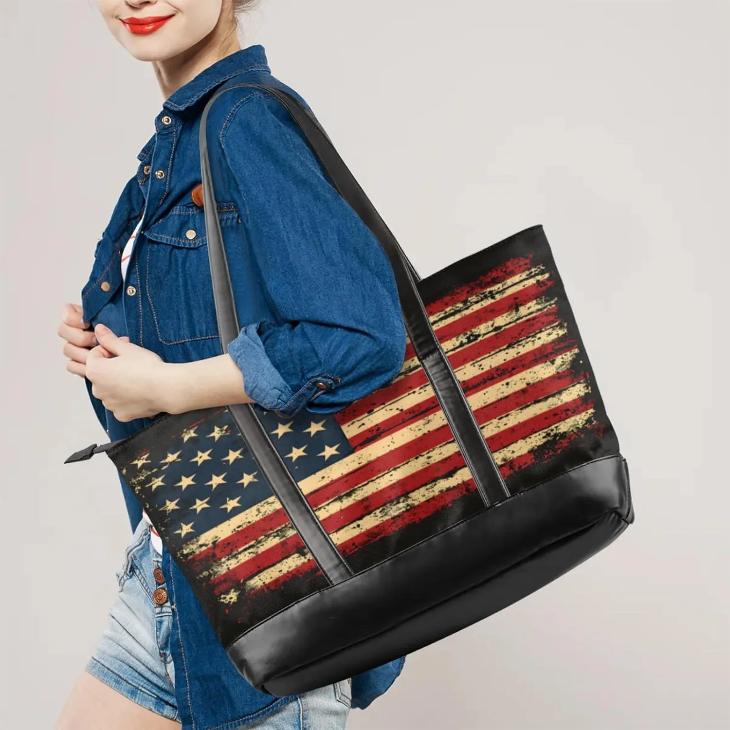 Tote Bag for Women with Zipper, Laptop Tote Bags Laptop Sleeve Case Shoulder Bag