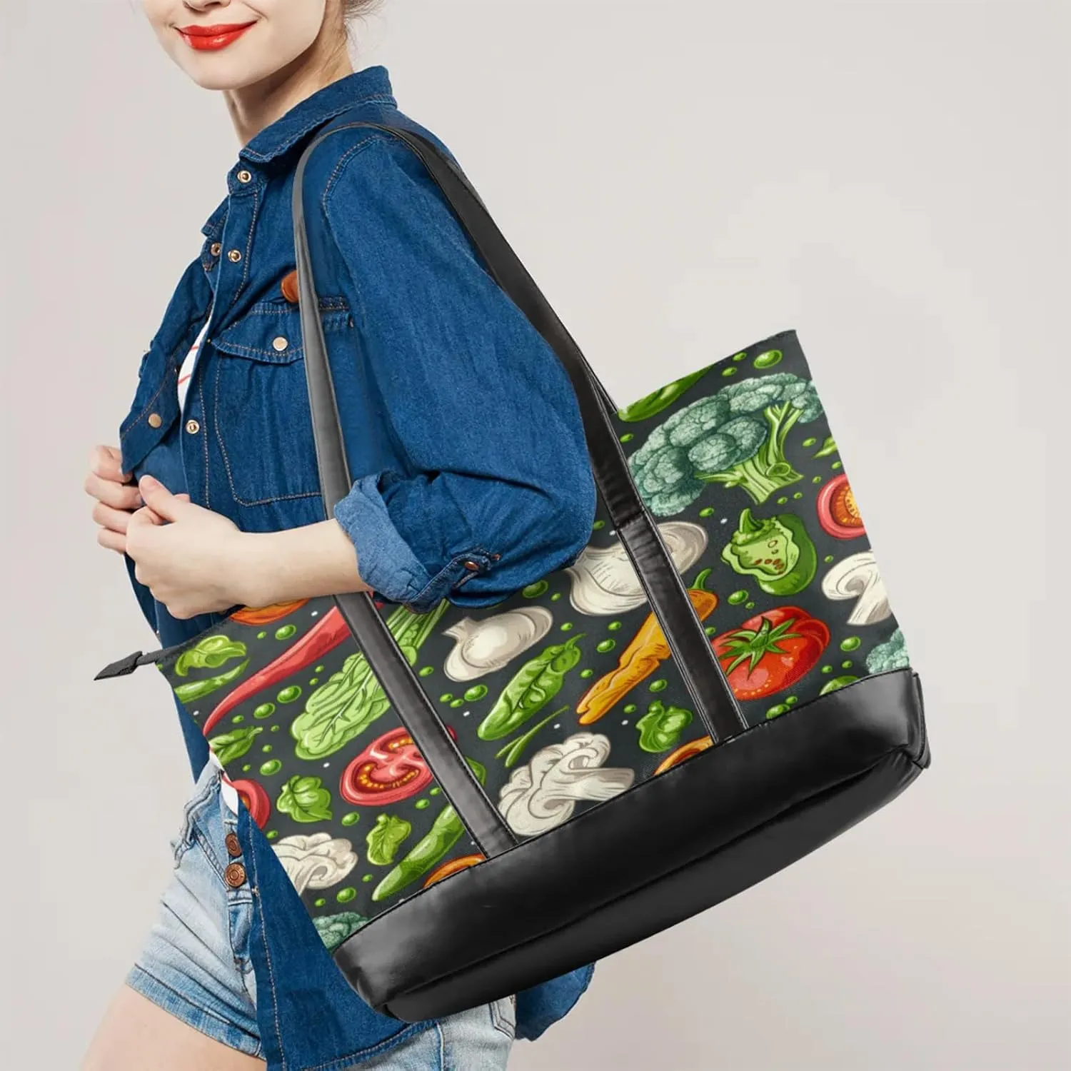 Tote Bag for Women with Zipper, Laptop Tote Bags Laptop Sleeve Case Shoulder Bag