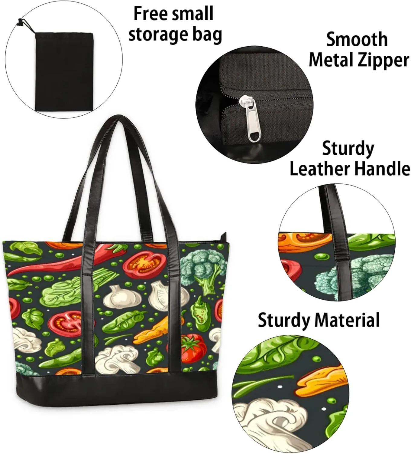 Tote Bag for Women with Zipper, Laptop Tote Bags Laptop Sleeve Case Shoulder Bag