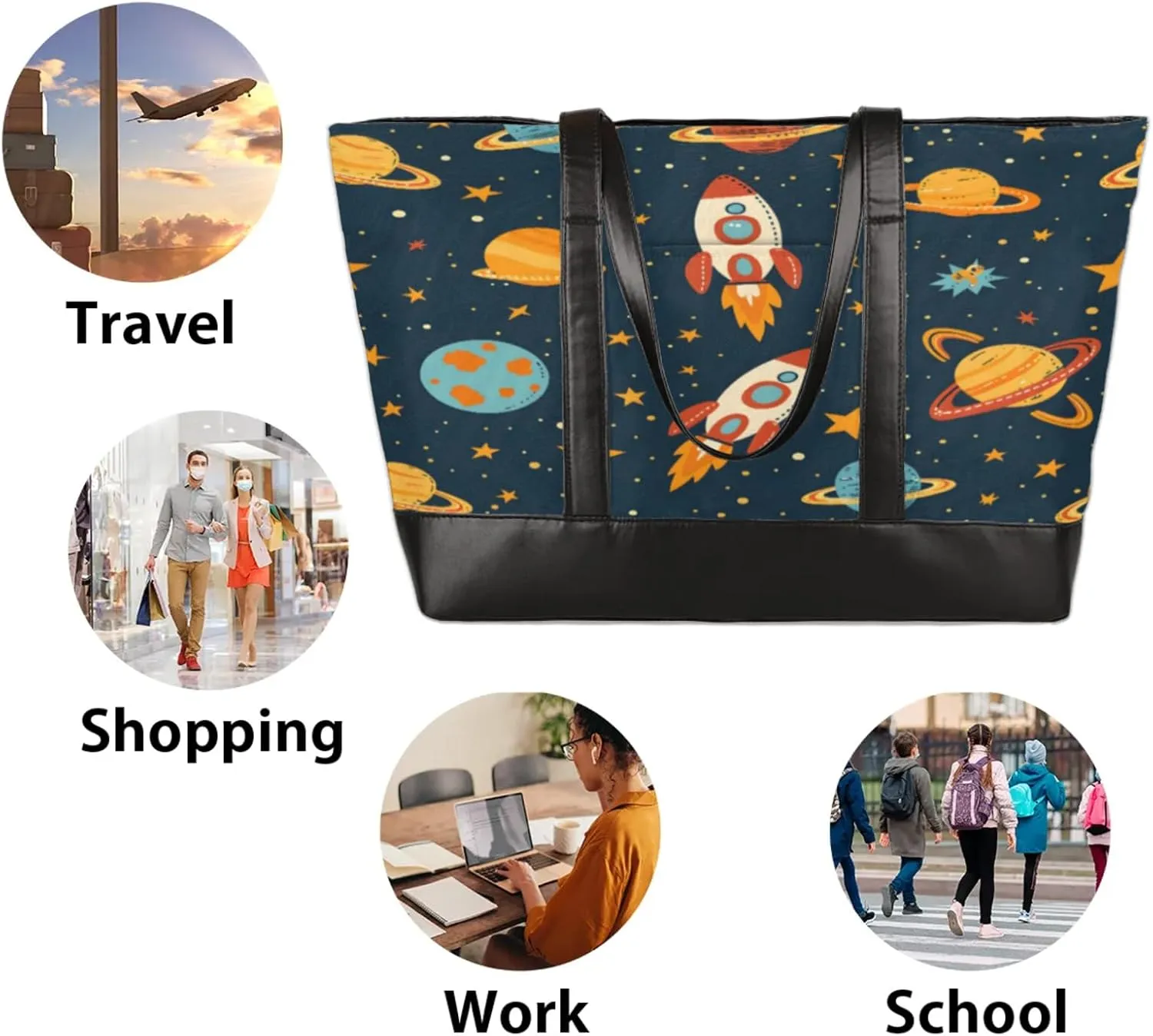 Tote Bag for Women with Zipper, Laptop Tote Bags Laptop Sleeve Case Shoulder Bag