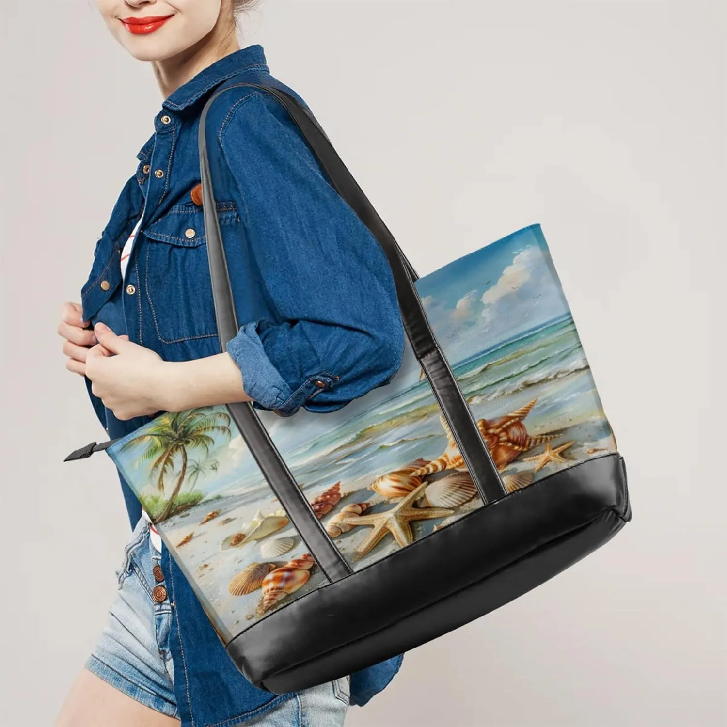Tote Bag for Women with Zipper, Laptop Tote Bags Laptop Sleeve Case Shoulder Bag