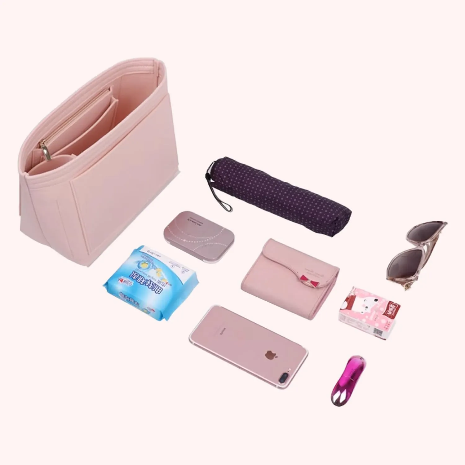 Tote organizer, Longchamp organizer insert for Longchamp Le Pliage Neo crossbody bag(M(14.5x5.9x9.8), Beige)