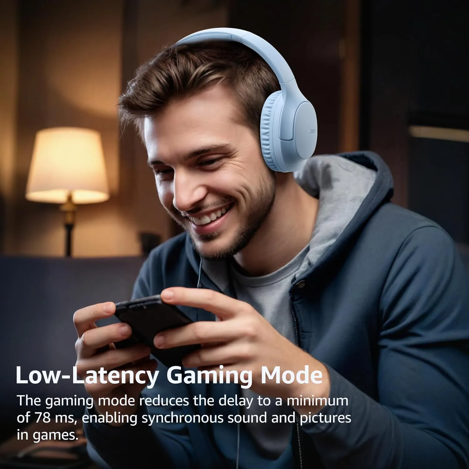 TOZO Bluetooth 5.4 Over Ear Headphones, ENC Call Noise Cancelling Mic, Foldable Wireless Headset, 70H Playback, Deep Bass Stereo Sound, Customizable EQ via Button & App, for Travel and Home, Upgraded