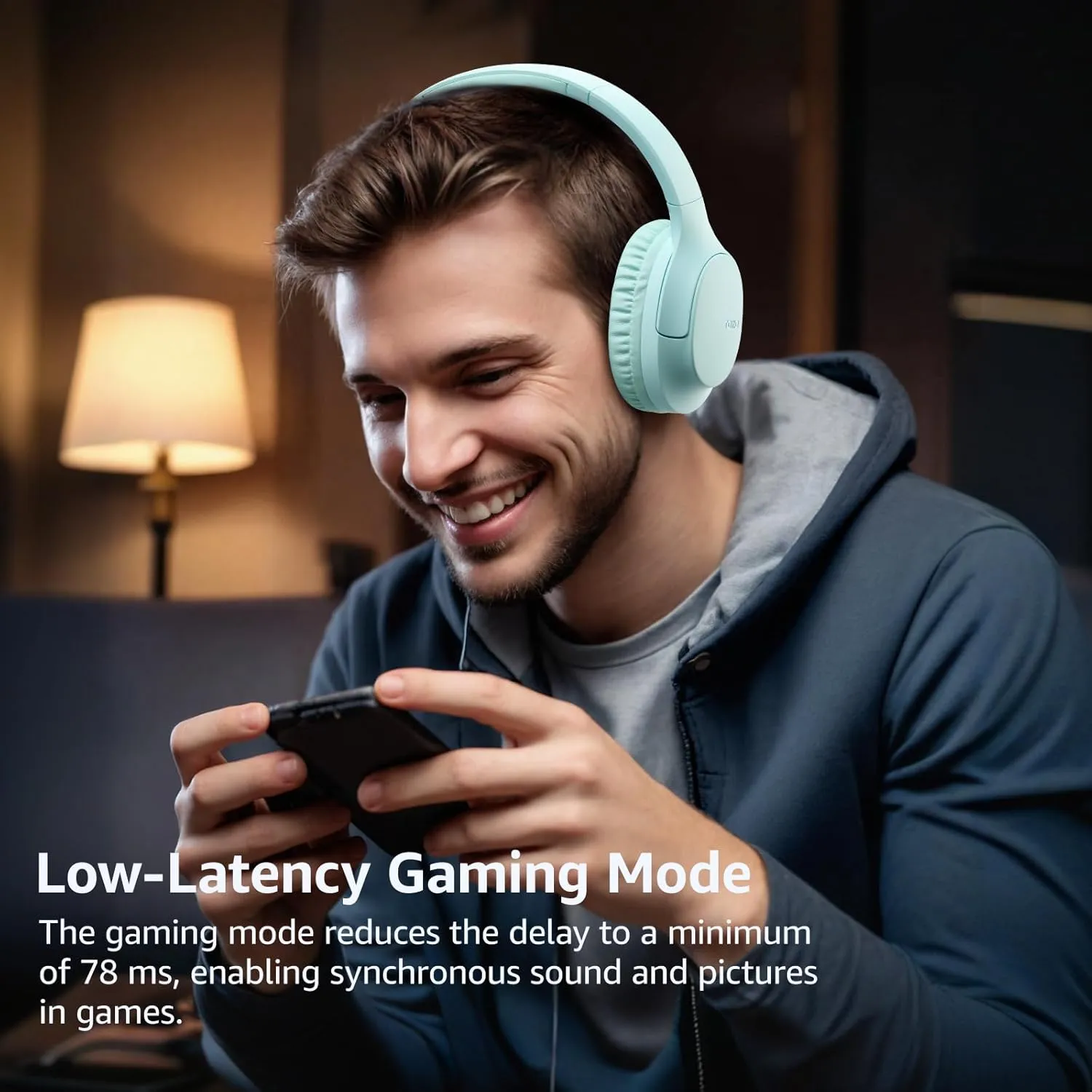 TOZO Bluetooth 5.4 Over Ear Headphones, ENC Call Noise Cancelling Mic, Foldable Wireless Headset, 70H Playback, Deep Bass Stereo Sound, Customizable EQ via Button & App, for Travel and Home, Upgraded